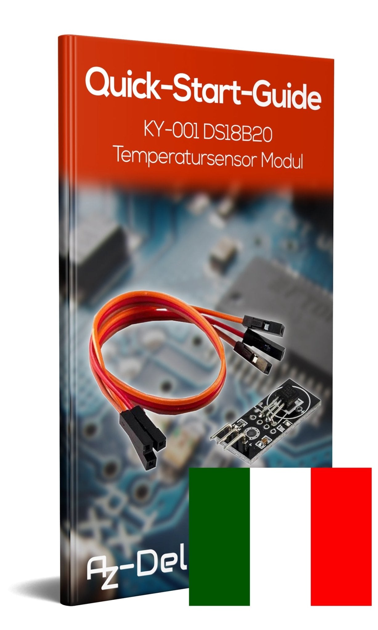 DS18B20 Breakout Modul mit Platine, Jumper Wire Kabel Temperatursensor Temperaturfühler - AZ-Delivery