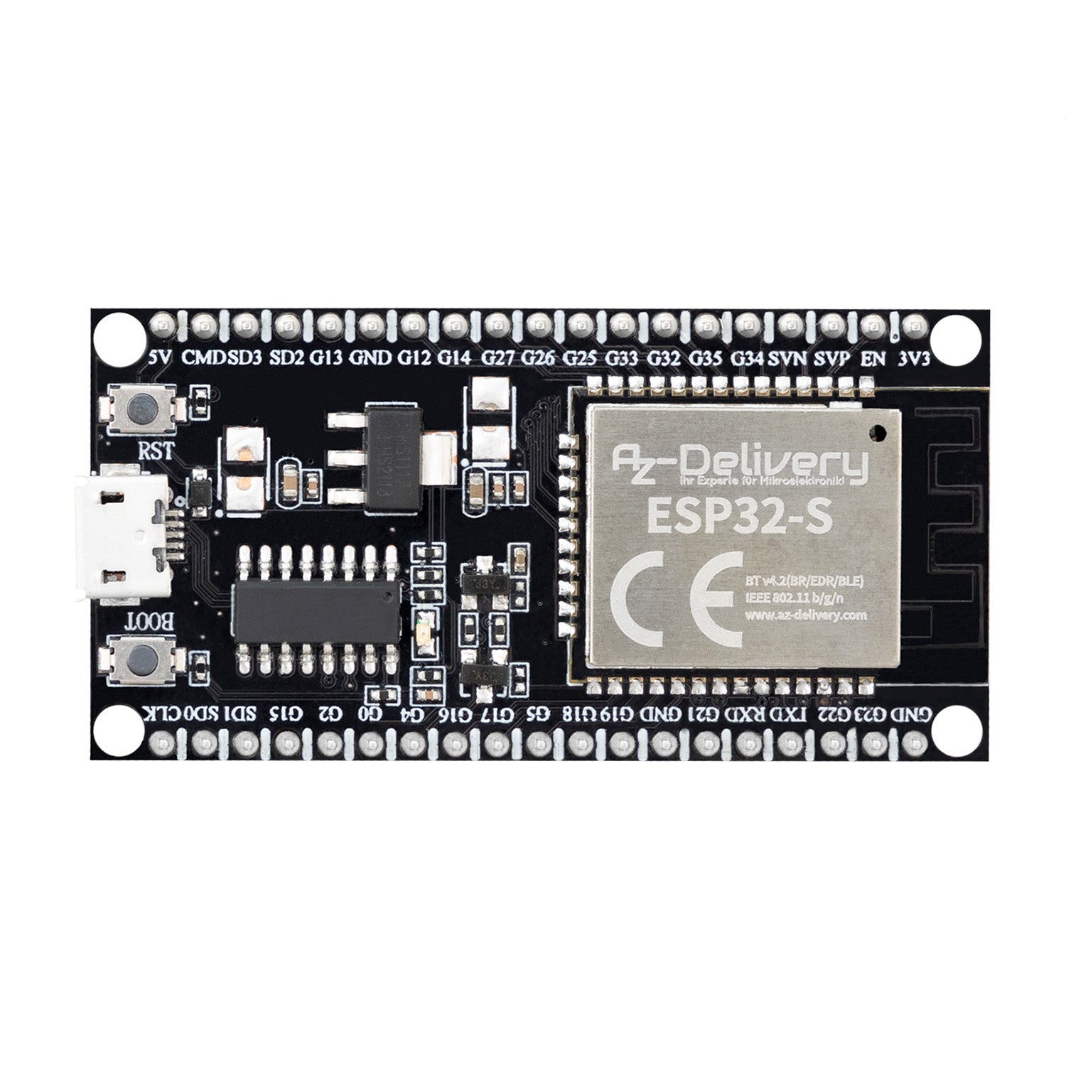 ESP32S NodeMCU Module WLAN WiFi Dev Kit C Development Board mit CH340 (Nachfolgermodell zum ESP8266) kompatibel mit Arduino - AZ-Delivery