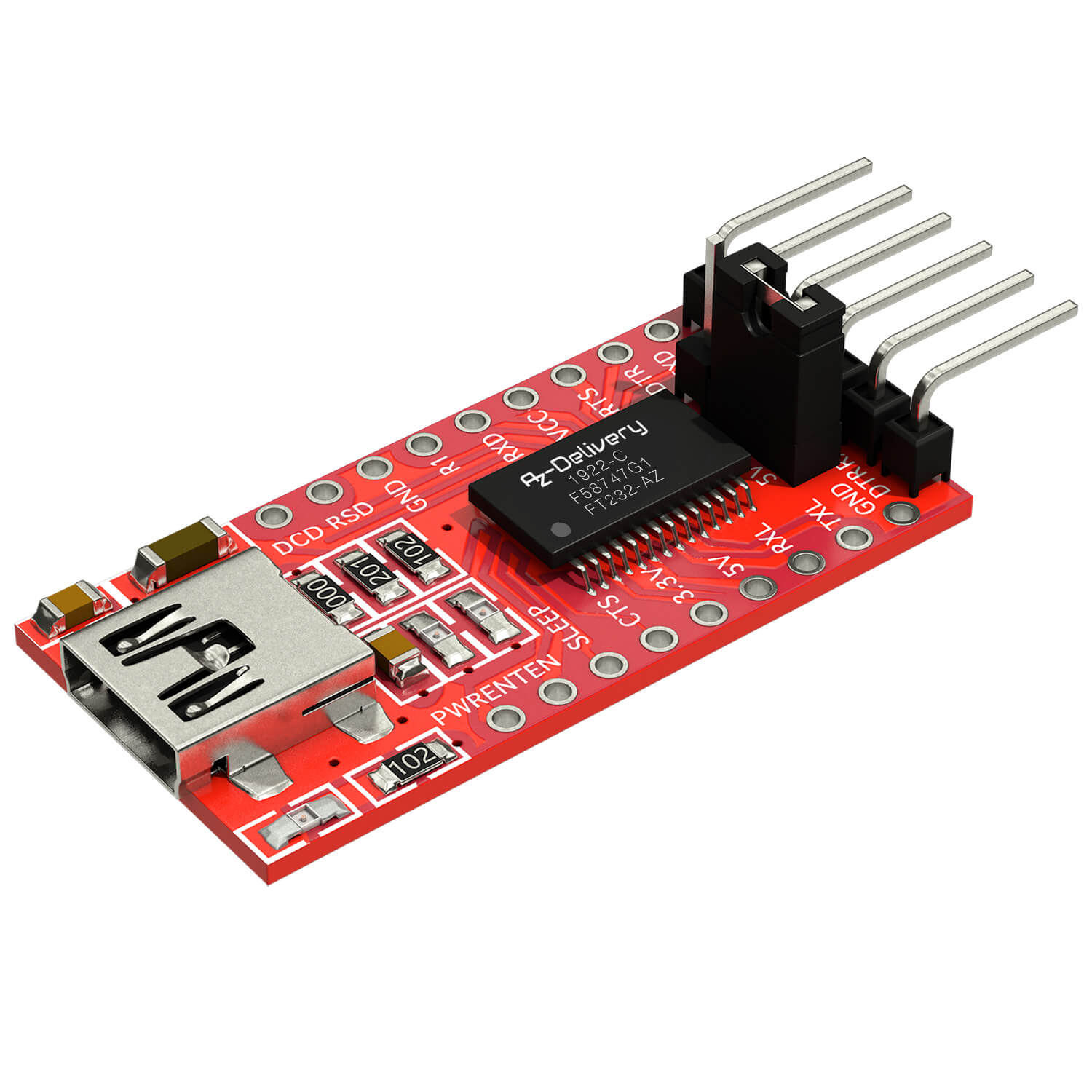 Taidacent Adaptateur d'isolateur de signal USB vers série FT232RL Carte Taidacent Adaptateur d'isolateur de signal USB vers série FT232RL Carte