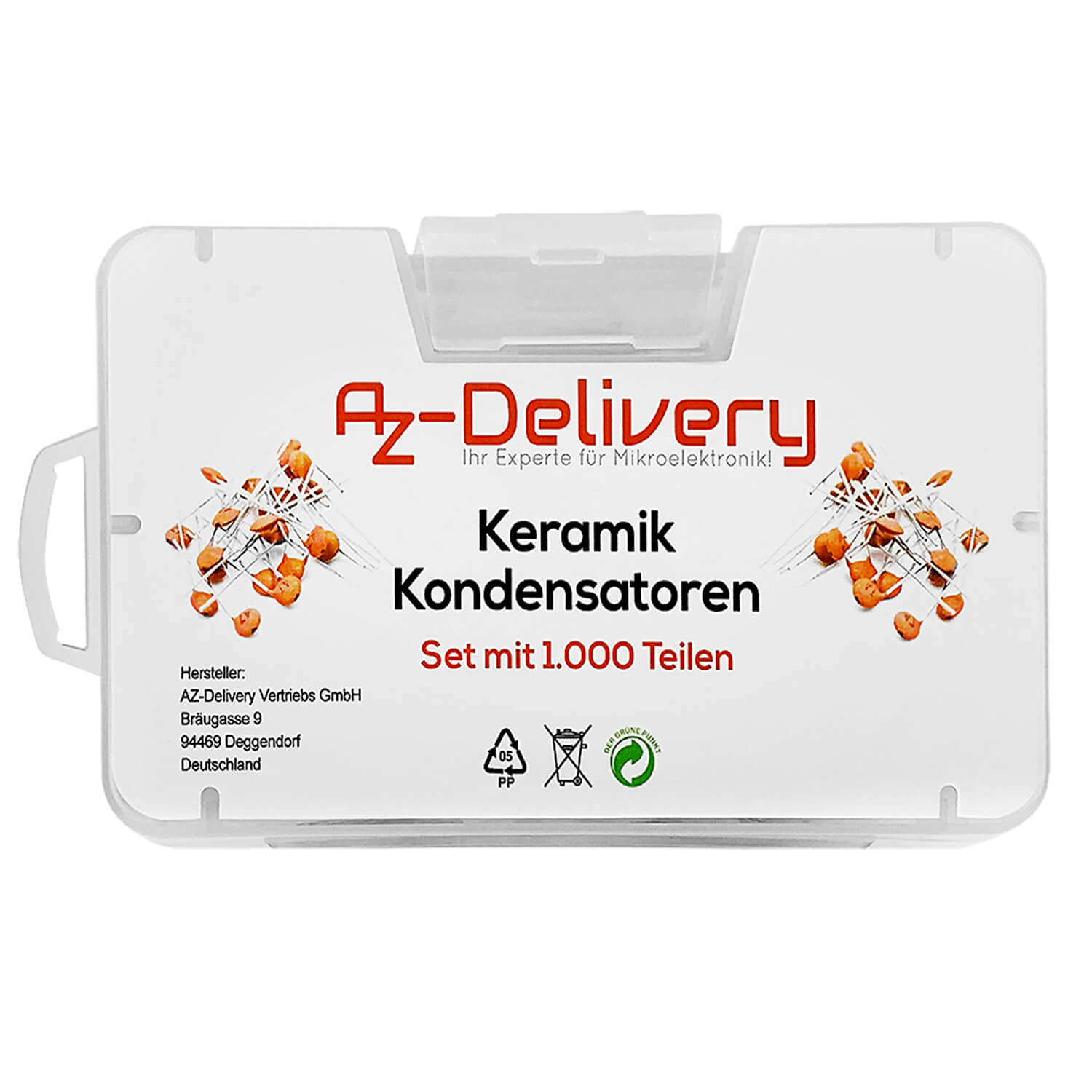 Kondensator Sortiment Keramik Kondensatoren 1000 Teile, 50 Sorten je 20 Stück - AZ-Delivery