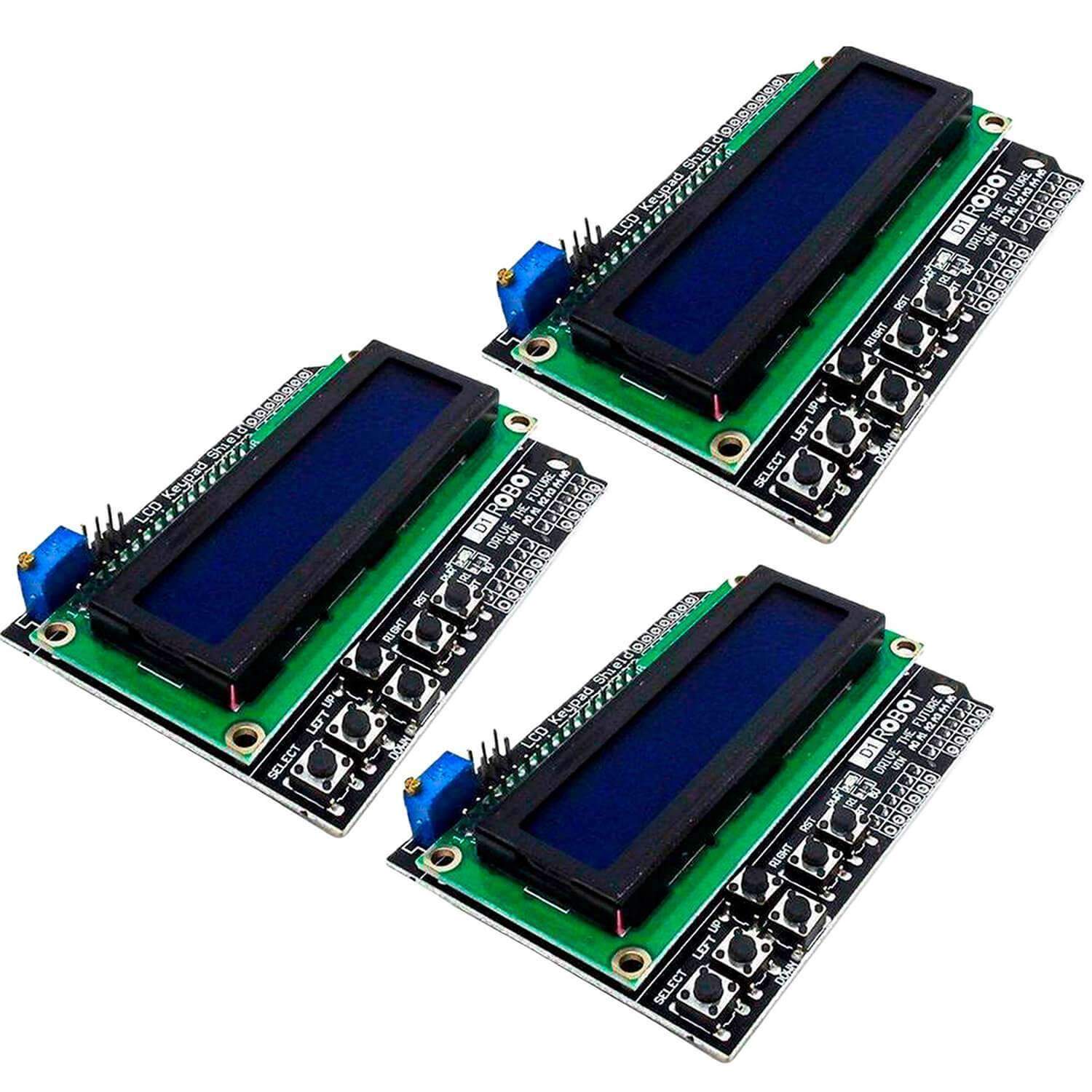 LCD1602 Display Keypad Shield HD44780 1602 Modul mit 2x16 Zeichen - AZ-Delivery