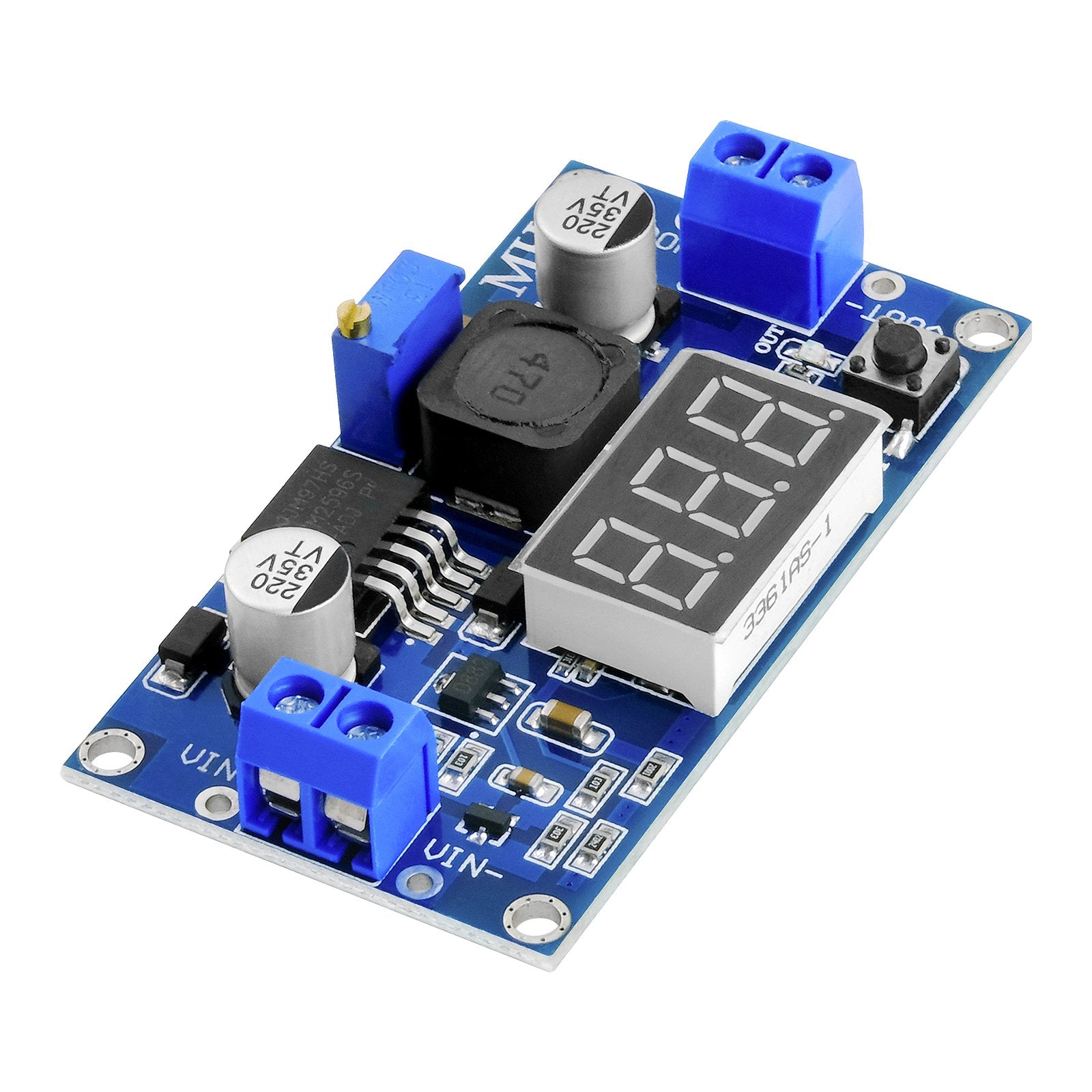LM2596S STEP-Down DC-DC Buck Converter with a 3-digit digital display