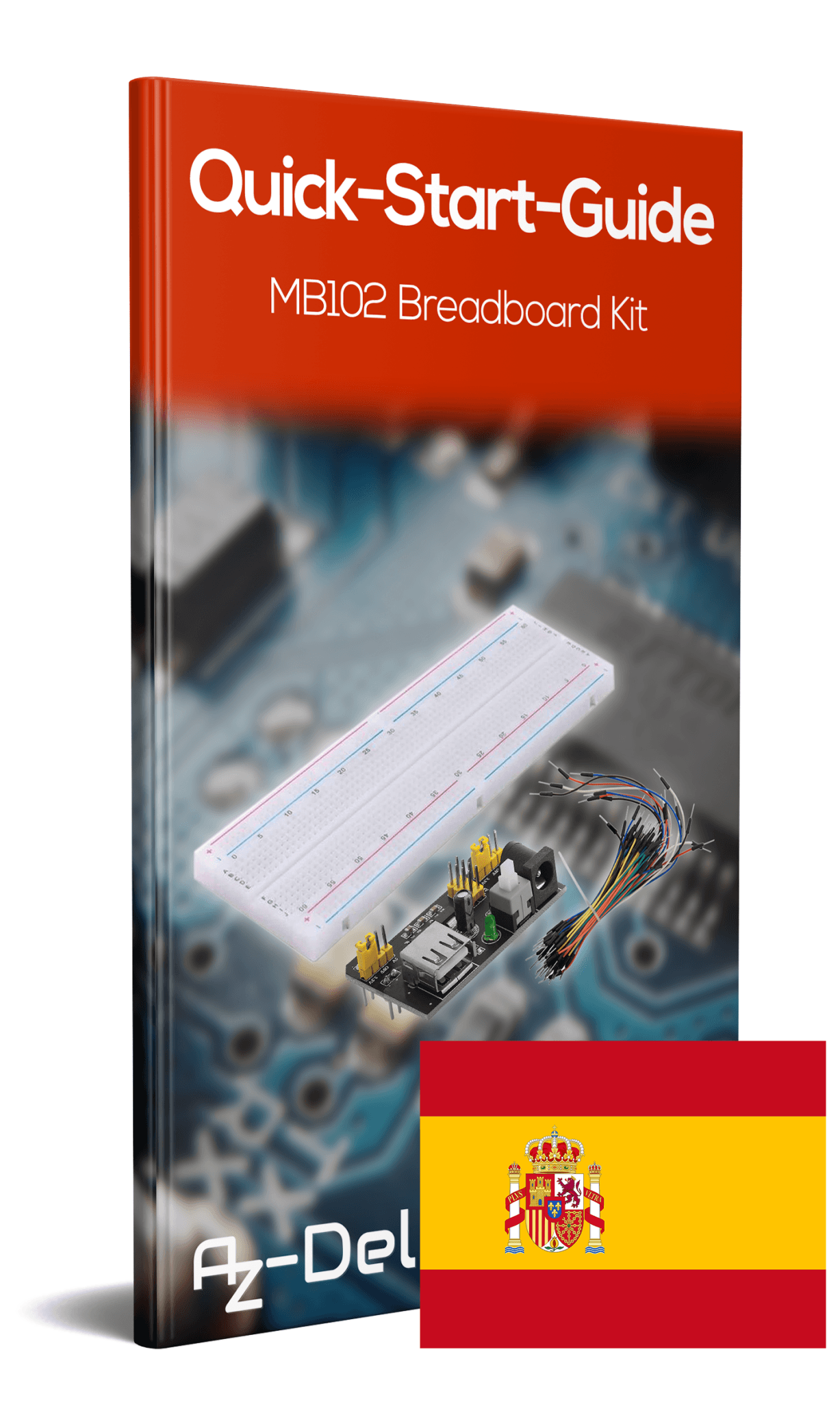 MB 102 Breadboard Kit - 830 Breadboard, Netzteil Adapter 3,3V 5V, 65Stk Steckbrücken - AZ-Delivery