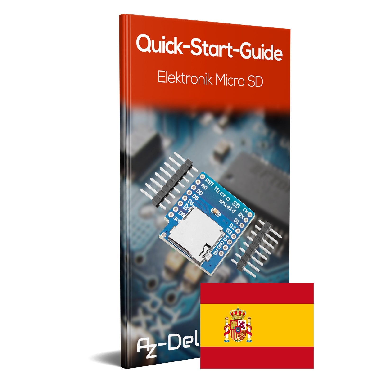 Micro SD Karten D1 Mini Shield Adapter - 8 Pin 3.3V SD Card Lesermodul mit SPI Interface, Kompatibel mit Arduino - AZ-Delivery