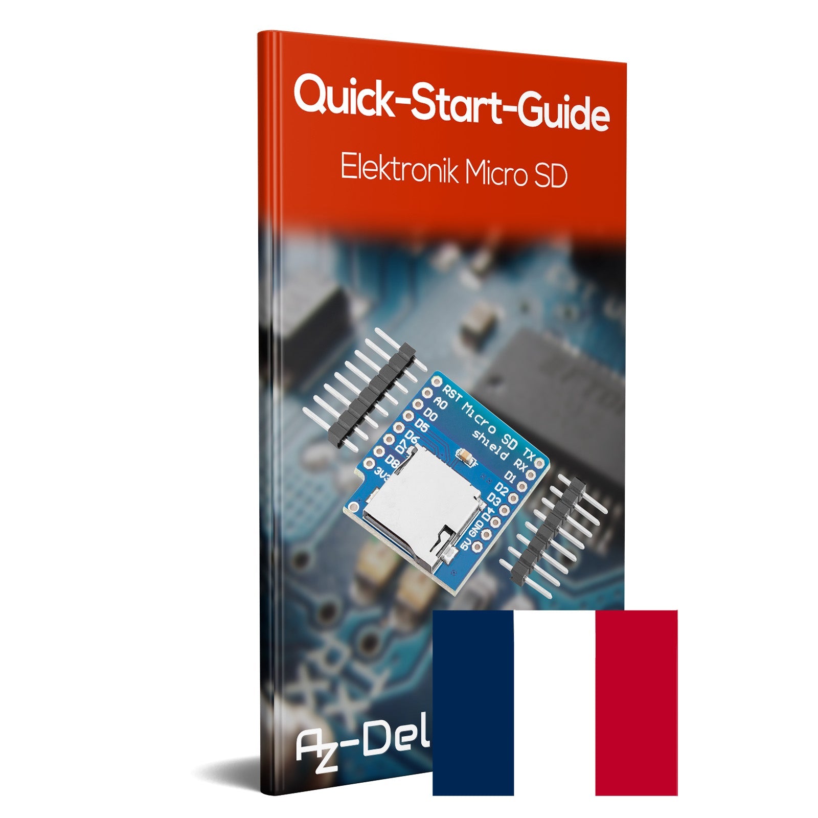 Micro SD Karten D1 Mini Shield Adapter - 8 Pin 3.3V SD Card Lesermodul mit SPI Interface, Kompatibel mit Arduino - AZ-Delivery