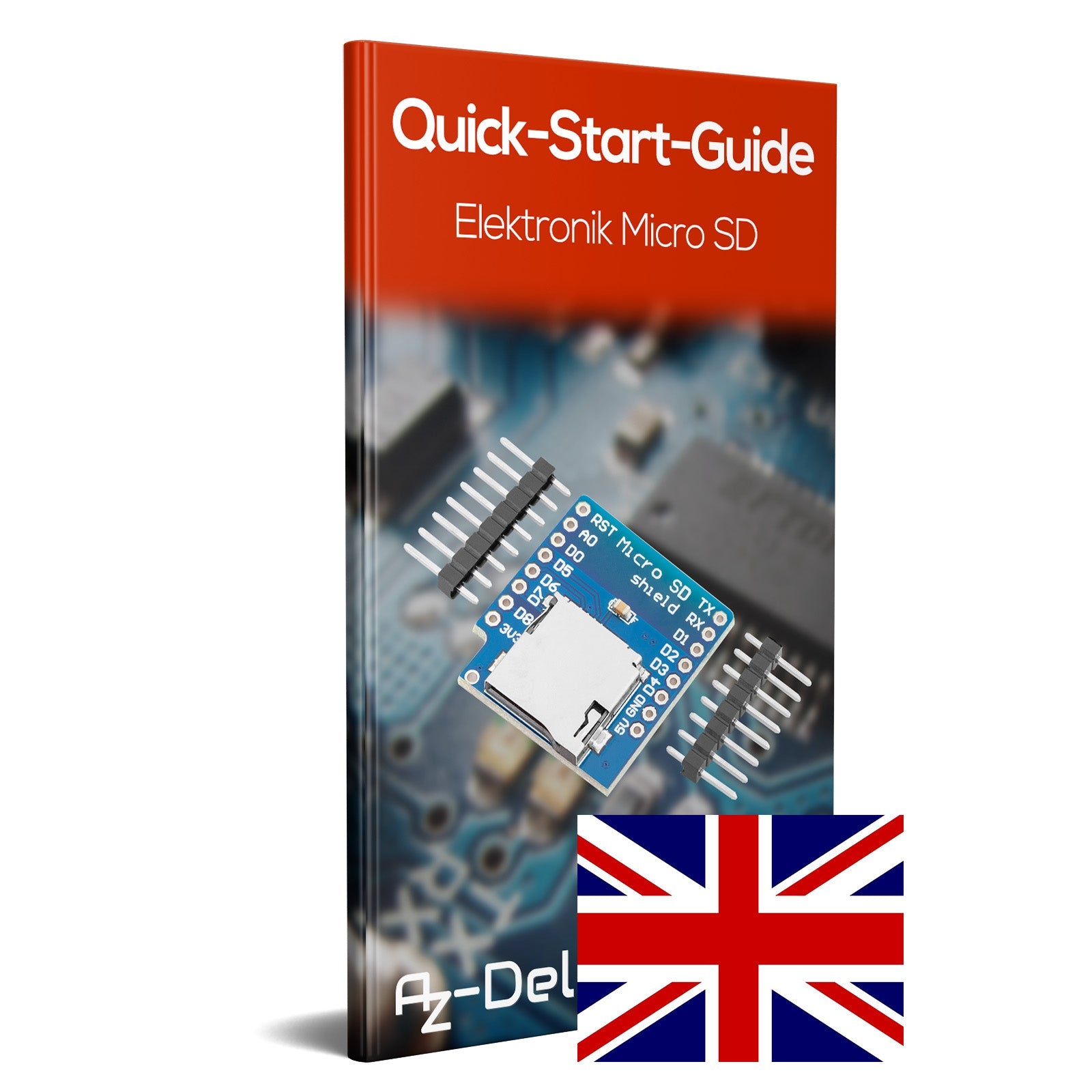 Micro SD Karten D1 Mini Shield Adapter - 8 Pin 3.3V SD Card Lesermodul mit SPI Interface, Kompatibel mit Arduino - AZ-Delivery