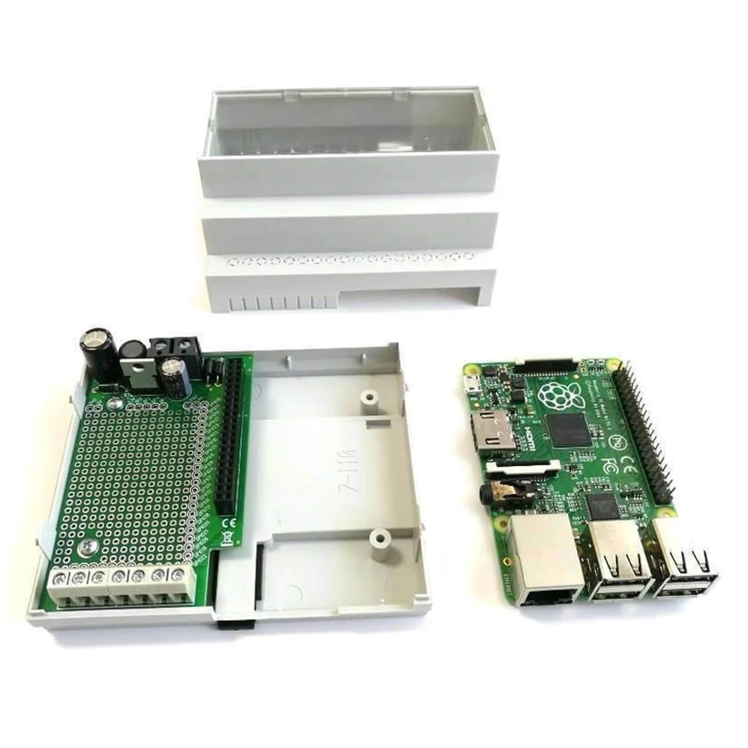 RasPiBox - Hutschienen Montage- und Anschluss Set - AZ-Delivery