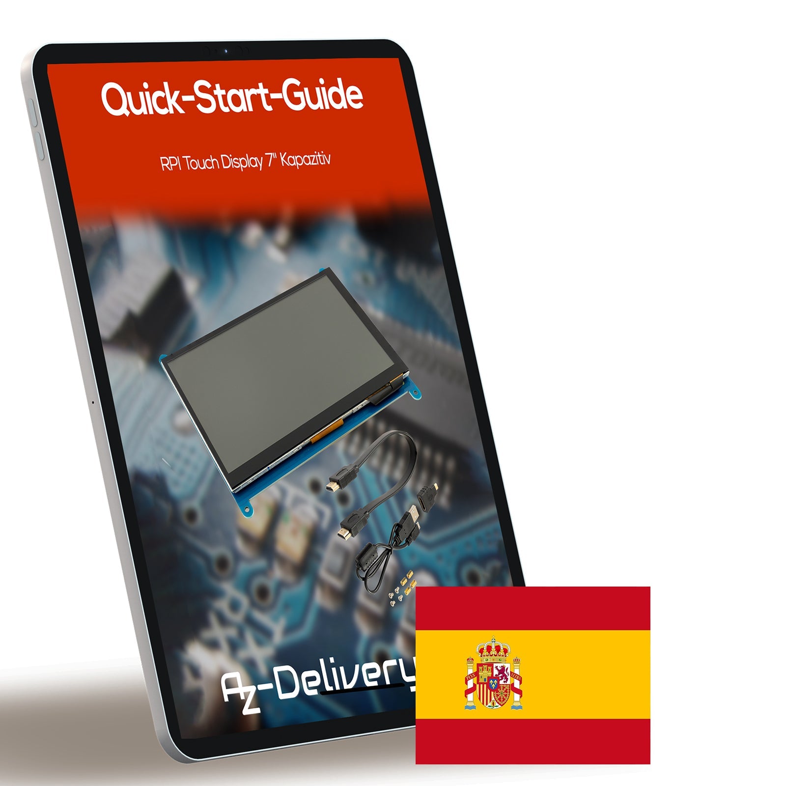 RPI Touch Display 7" Kapazitiv - Touchscreen 7 Zoll, 7 Inch Mini HDMI Display, 7 Inch Raspberry Pi Screen Monitor, 7-Zoll HDMI-Monitor - AZ-Delivery