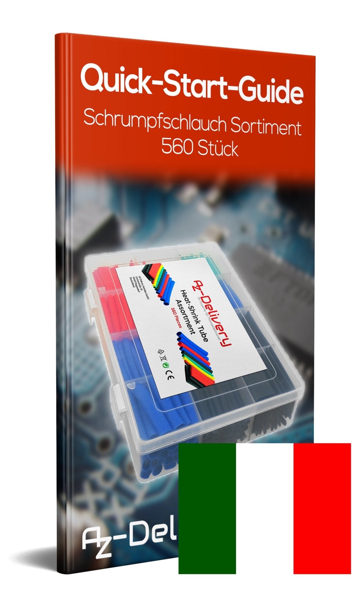 Schrumpfschlauch Sortiment 560 Stück, Verhältnis 2:1, 12 Größen, 5 Farben - AZ-Delivery