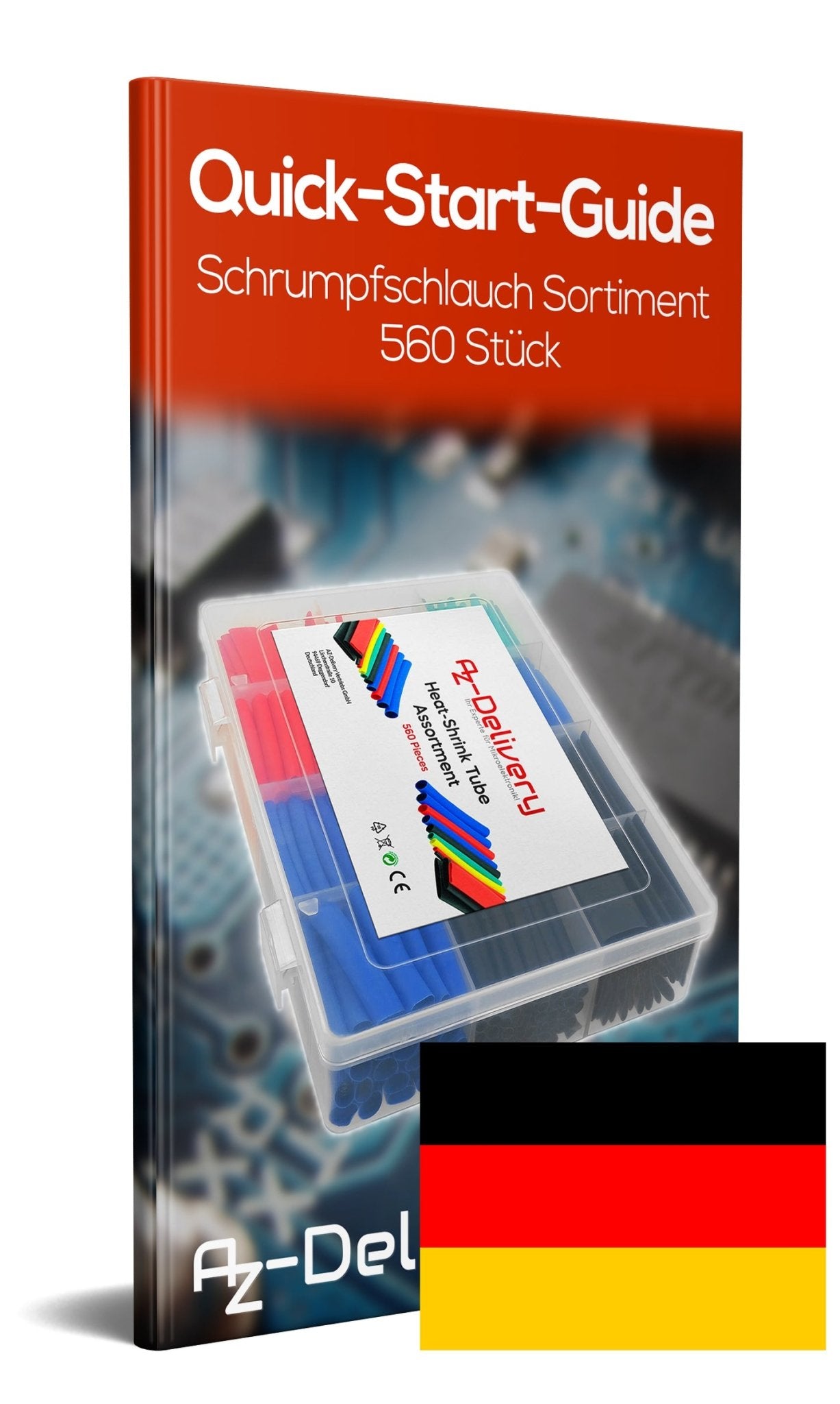 Schrumpfschlauch Sortiment 560 Stück, Verhältnis 2:1, 12 Größen, 5 Farben - AZ-Delivery