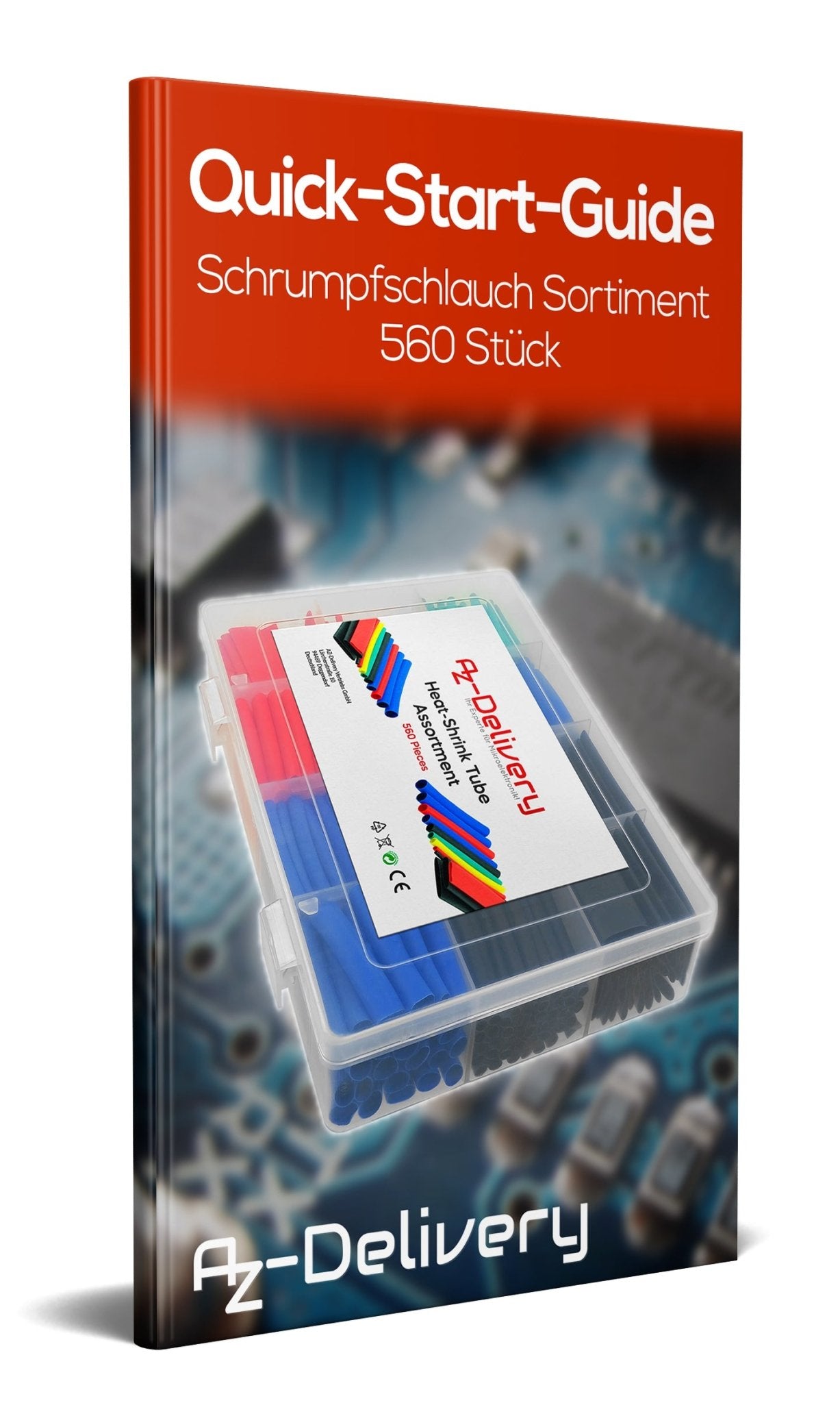 Schrumpfschlauch Sortiment 560 Stück, Verhältnis 2:1, 12 Größen, 5 Farben - AZ-Delivery