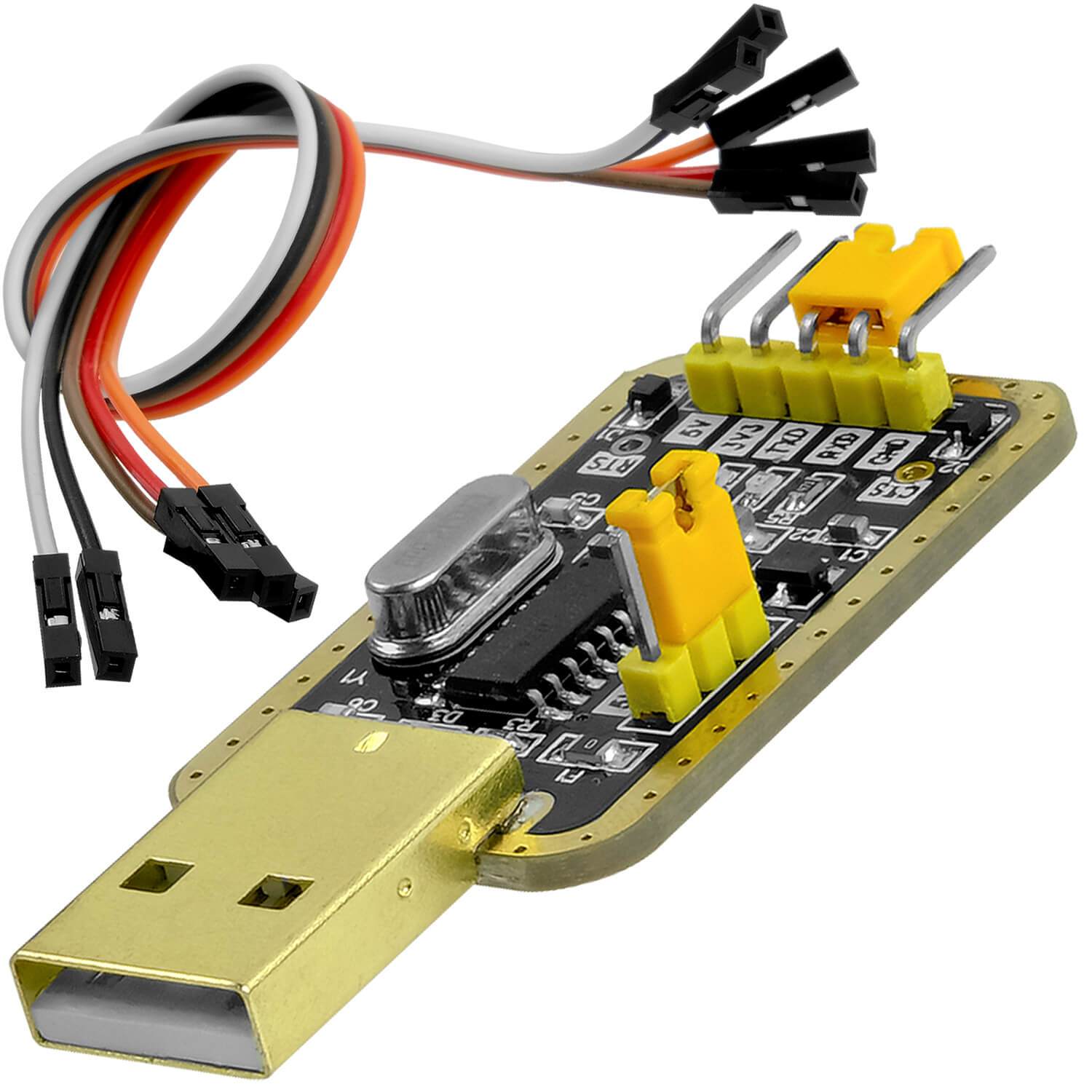 UART-TTL USB Adapter für 3,3V und 5V mit CH340G Konverter und Jumperkabel  kompatibel mit Arduino