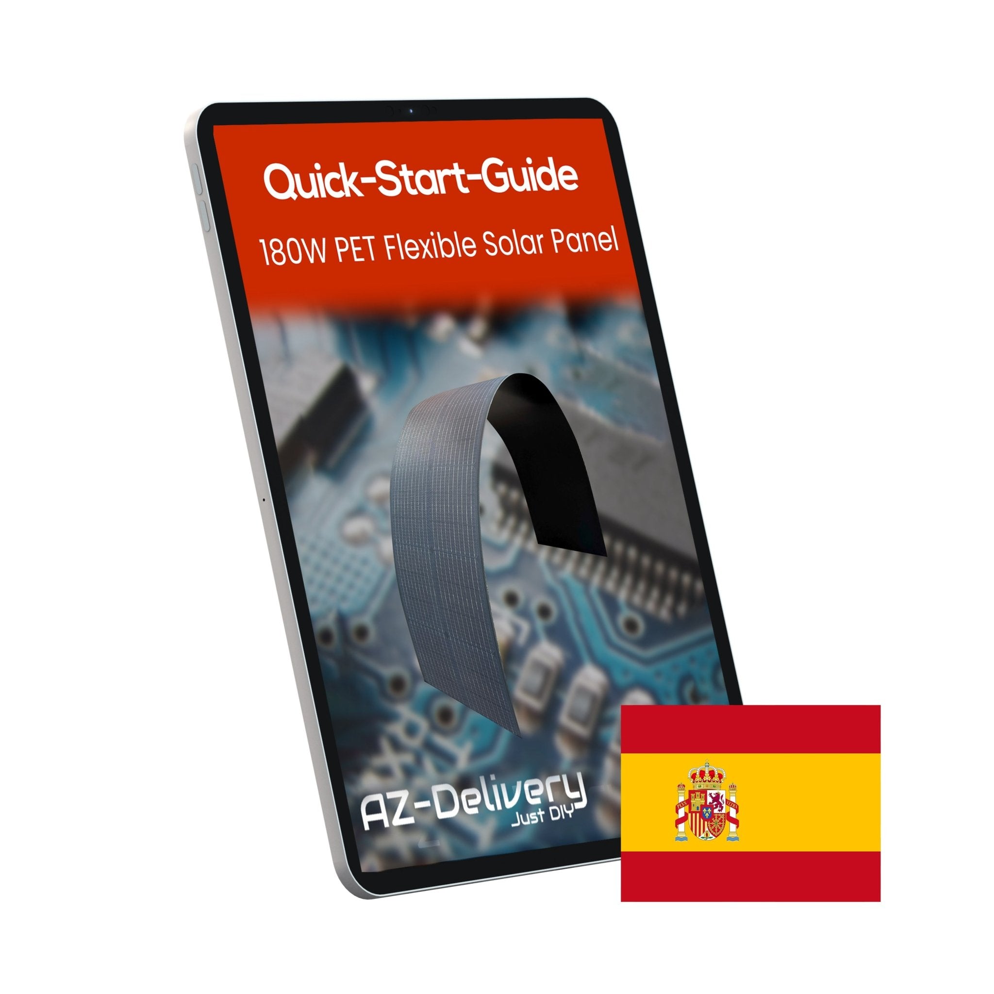 180W ETFE Flexibles Solarpanel – Monokristallines Solarmodul, Leicht & Robust, PV - Modul mit MC4 - Stecker, Ideal für Wohnmobil, Boot, Dach, Balkon, Camping & Netzunabhängige Anwendungen - AZ - Delivery