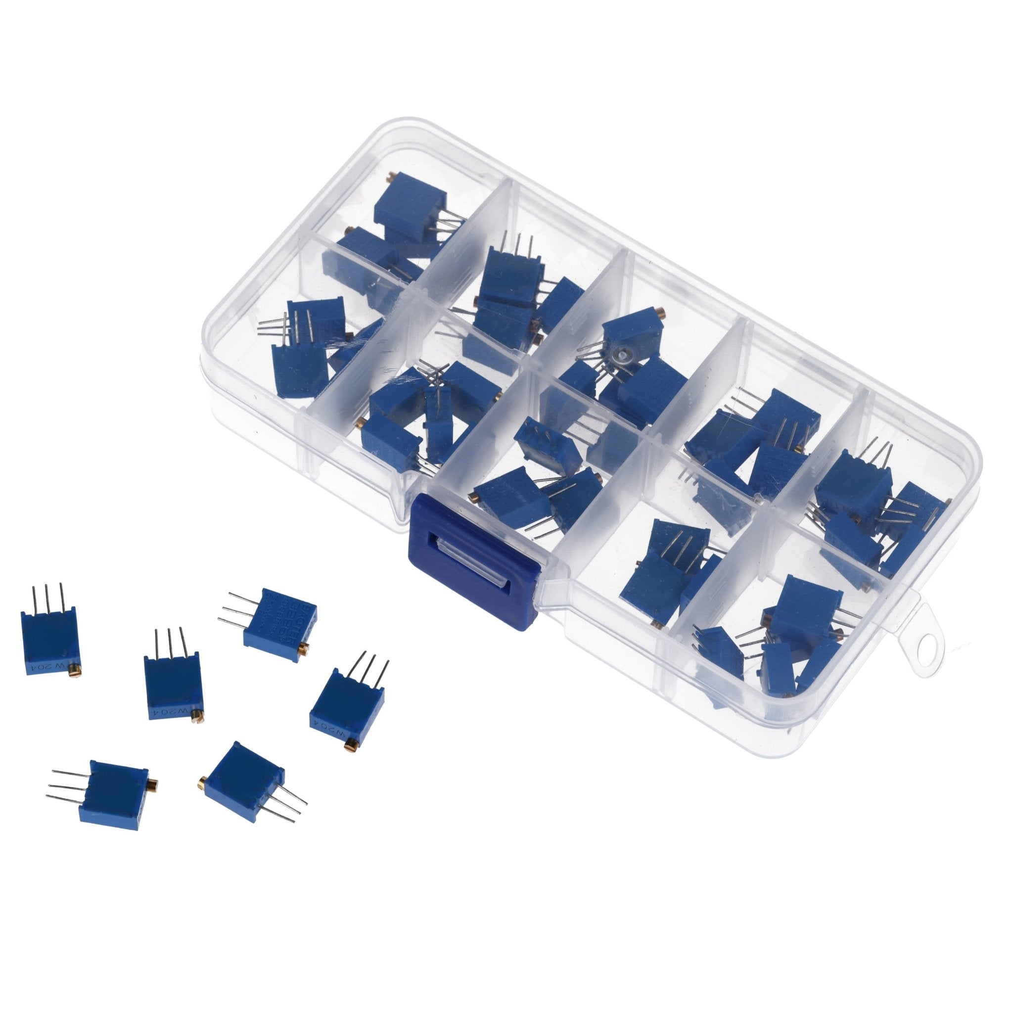 3296W Trimmer Potentiometer Set – 10 Werte, 60 Stück (500Ω bis 1MΩ) – Hochpräzise Lineare Potentiometer für Elektronikprojekte – Enthält 1K, 10K, 100K Ohm und mehr - AZ - Delivery