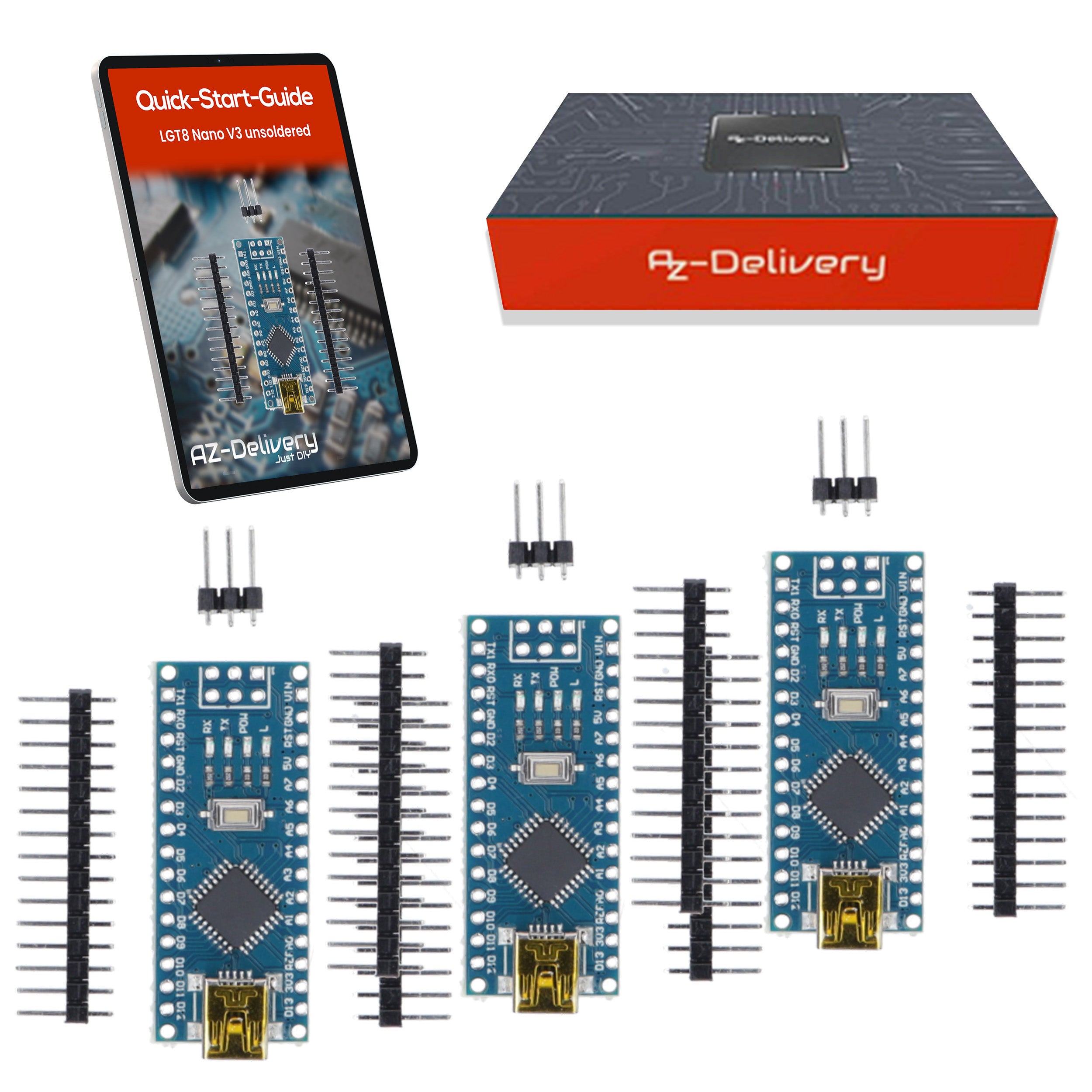 LGT8 Nano V3 - Mikrocontroller Board mit LGT8F328P und CH340, kompatibel mit Arduino Nano, 32 MHz Taktfrequenz