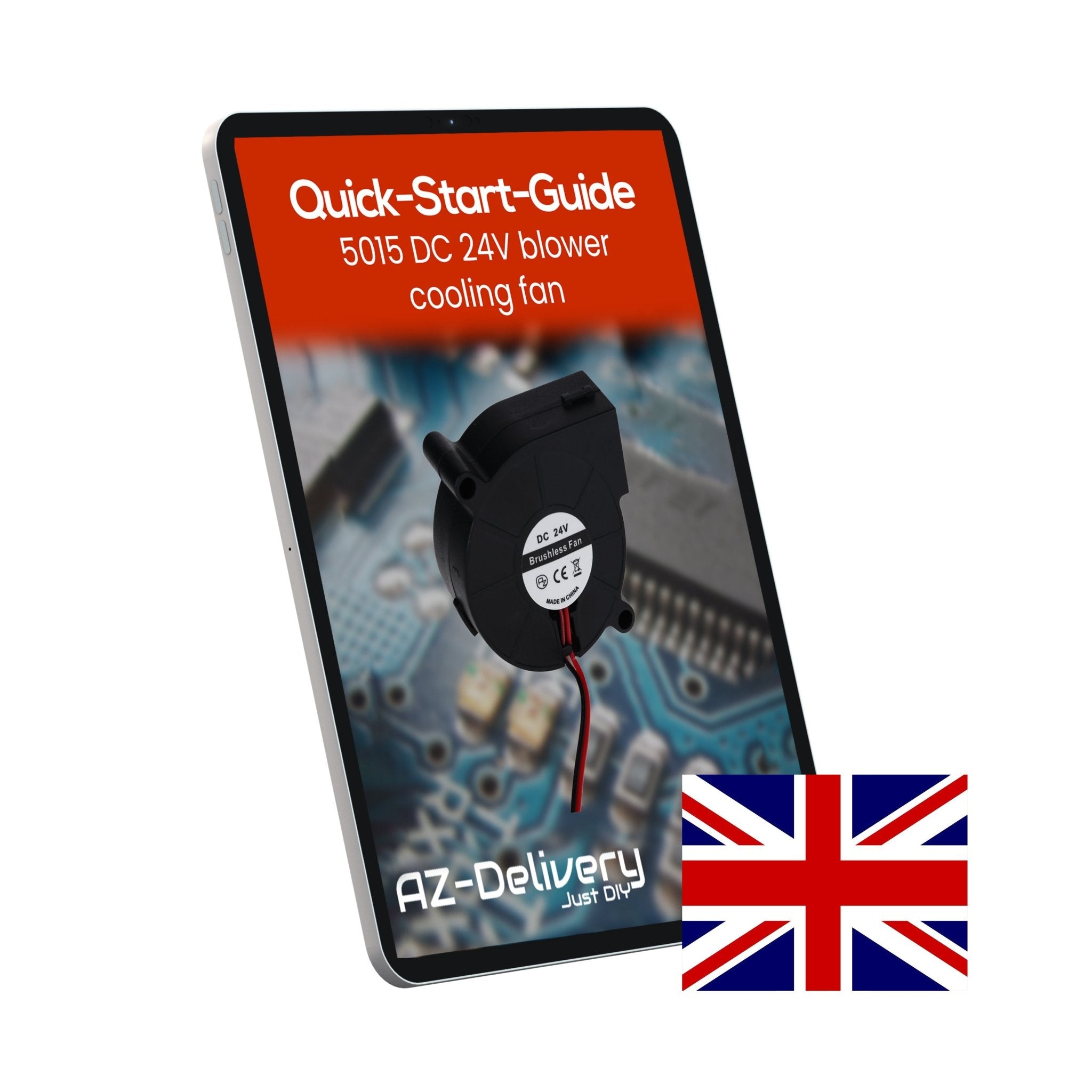 5015 DC 24V Lüfter Radiallüfter – 50 x 50 x 15 mm Brushless Mini - Gebläse für Elektronik - Kühlung, 3D - Drucker, Haushaltsgeräte – Leise & Effizient, 2 - Pin Anschluss – inkl. E - Book - AZ - Delivery