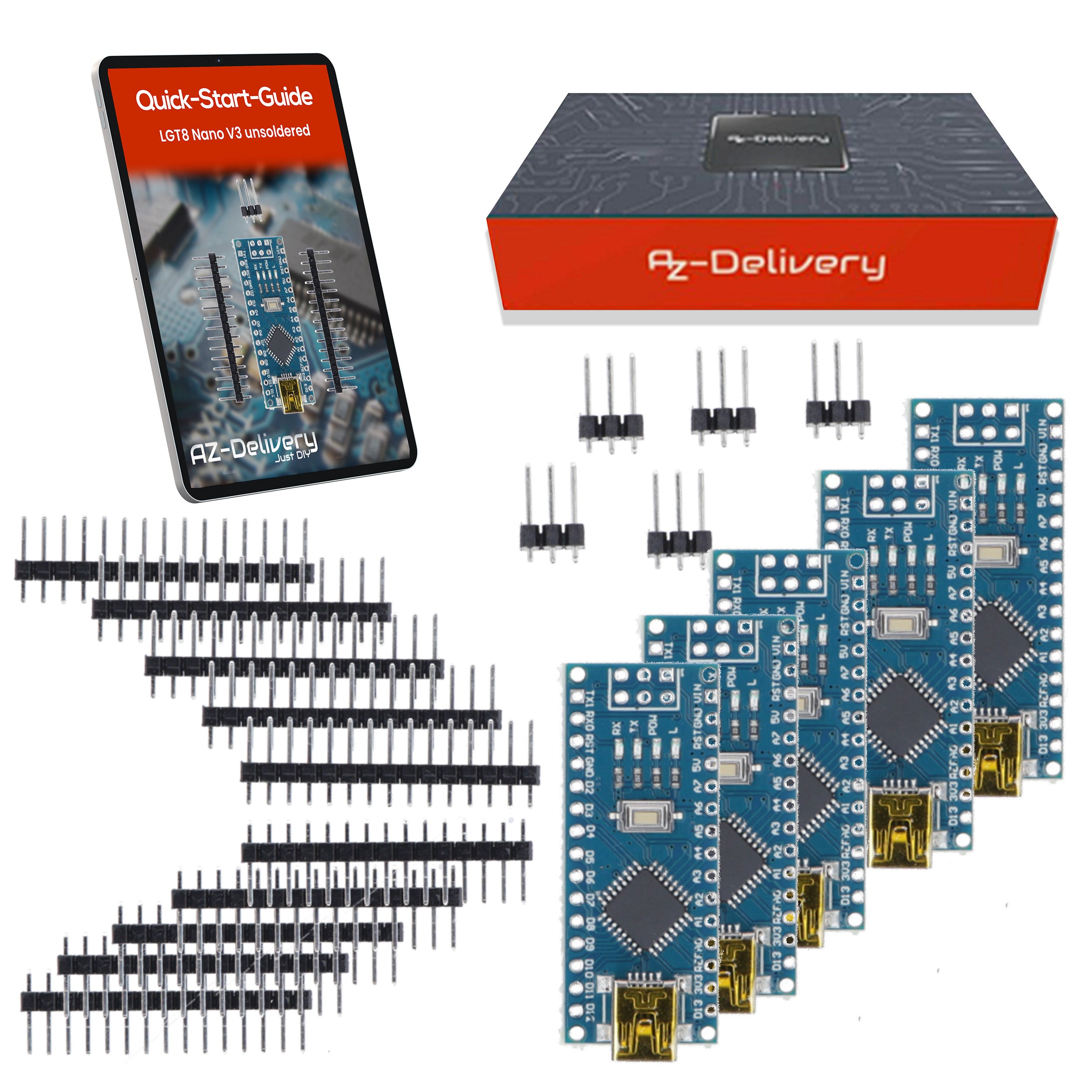 LGT8 Nano V3 - Mikrocontroller Board mit LGT8F328P und CH340, kompatibel mit Arduino Nano, 32 MHz Taktfrequenz