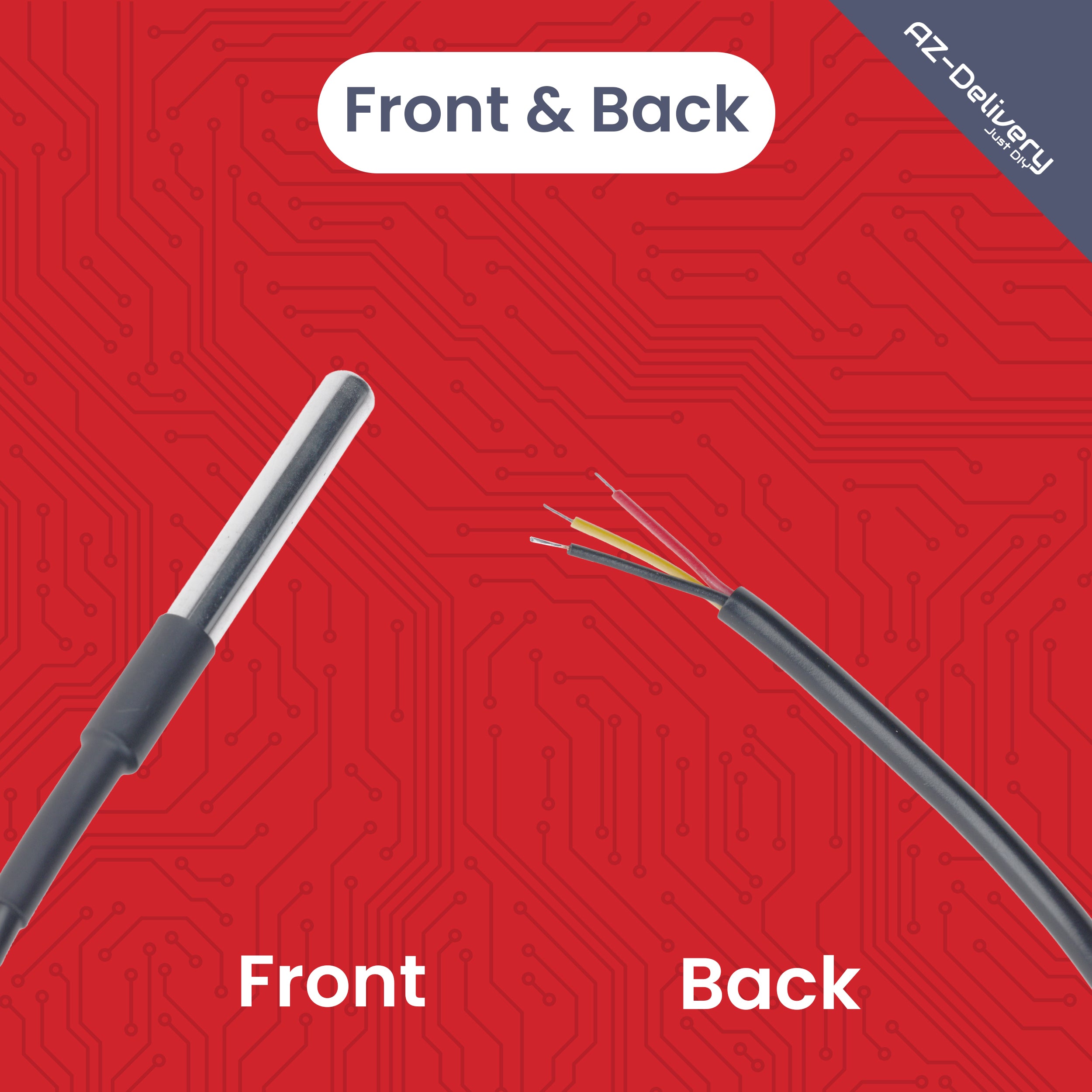 DS18B20 2m Kabel digitaler Edelstahl Temperatursensor Temperaturfühler, wasserdicht kompatibel mit Arduino und Raspberry Pi inklusive E-Book