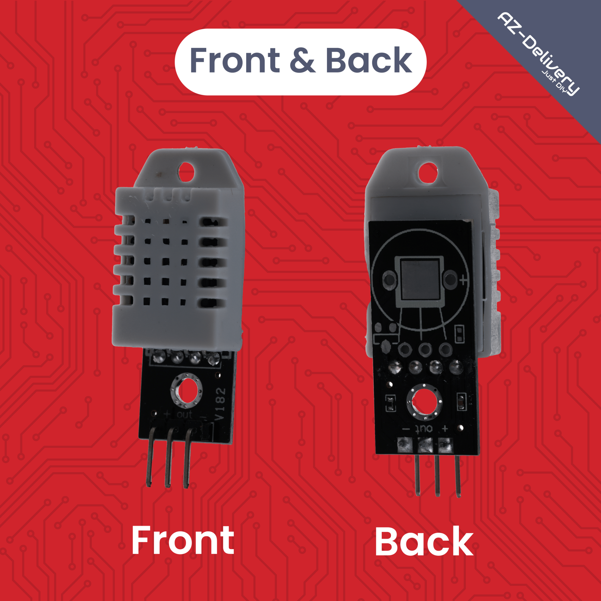 DHT22 Temperatur - und Luftfeuchtigkeitssensor Modul mit Digitalausgang – kompatibel mit Arduino, Raspberry Pi, ESP32, – präziser Feuchtesensor 0–99%, - 40–125°C - AZ - Delivery