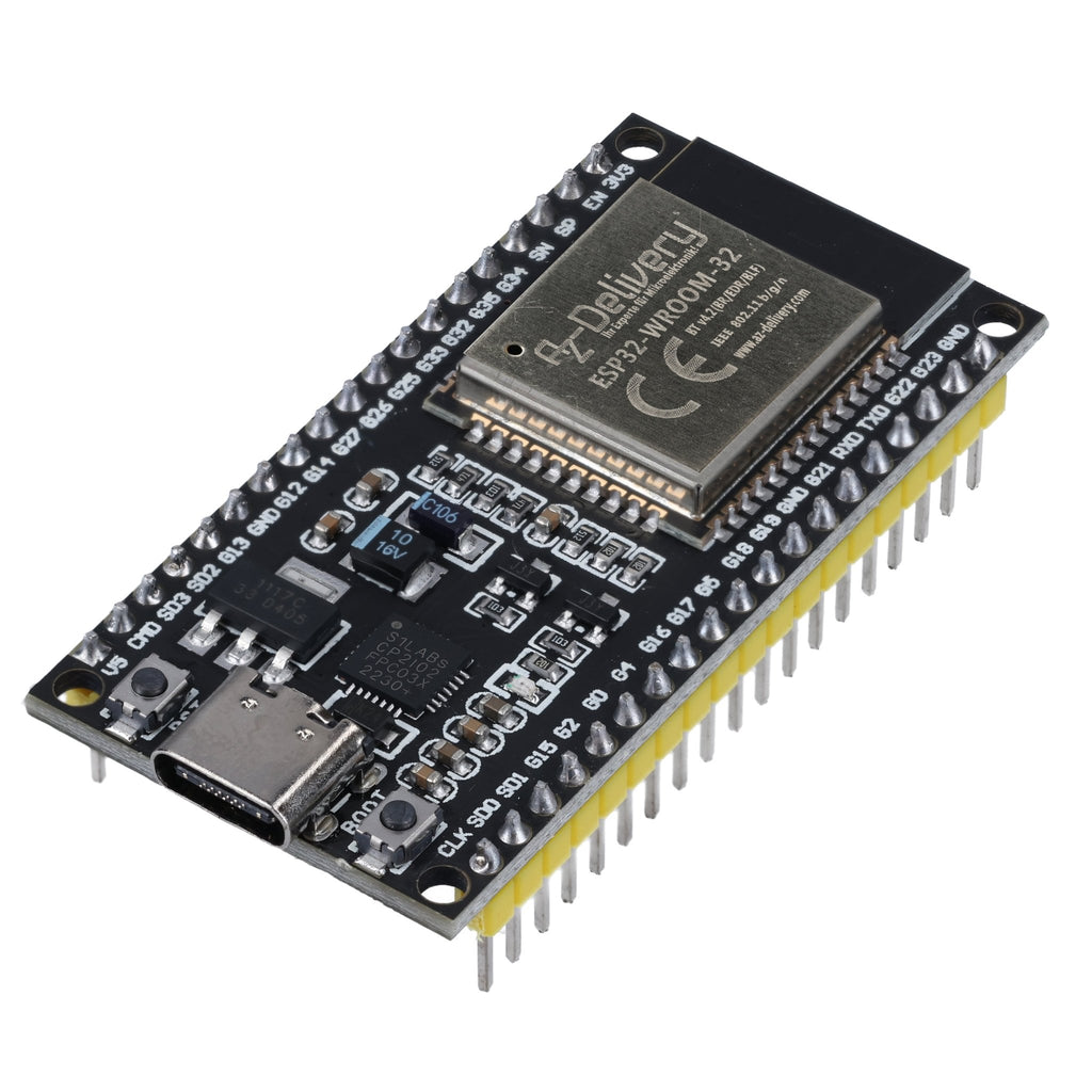 APKLVSR ESP32 NodeMCU Module – WiFi + Bluetooth, Arduino Compatibel, Met CH2014, 4 MB Geheugen, 34 I/O Pinnen, 12-bits ADC