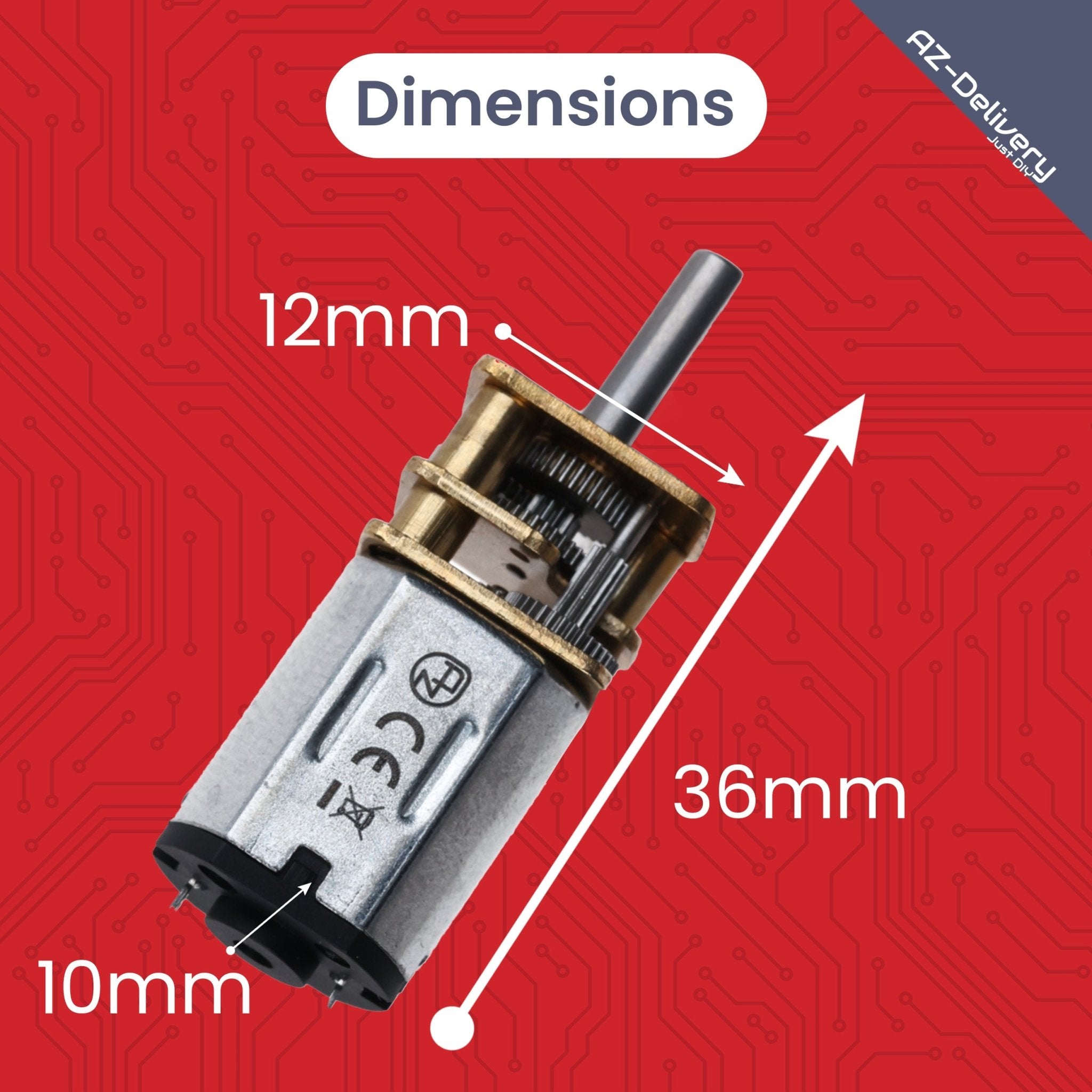 GA12 - N20 DC Getriebemotor 3 - 12V Mini - Metallmotor (80RPM) Präzise Steuerung für Modellbau, Robotik & DIY - Projekte | Langlebiges Metallgetriebe - AZ - Delivery