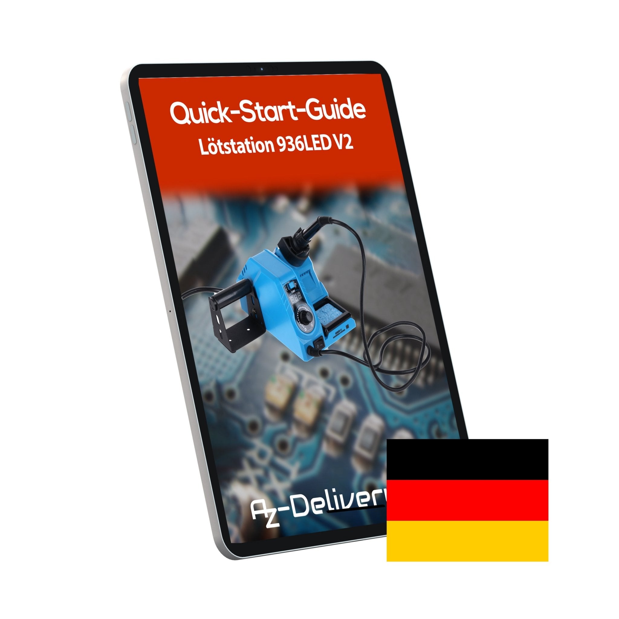 Lötstation 926LED V3 Lötkolben - Kit, 130W, einstellbar 200°C bis 480°C, inklusive steckbarem Lötkolbengriff, Lötständer, Lötspitzenreiniger & hitzebeständigem Reinigungsschwamm - AZ - Delivery