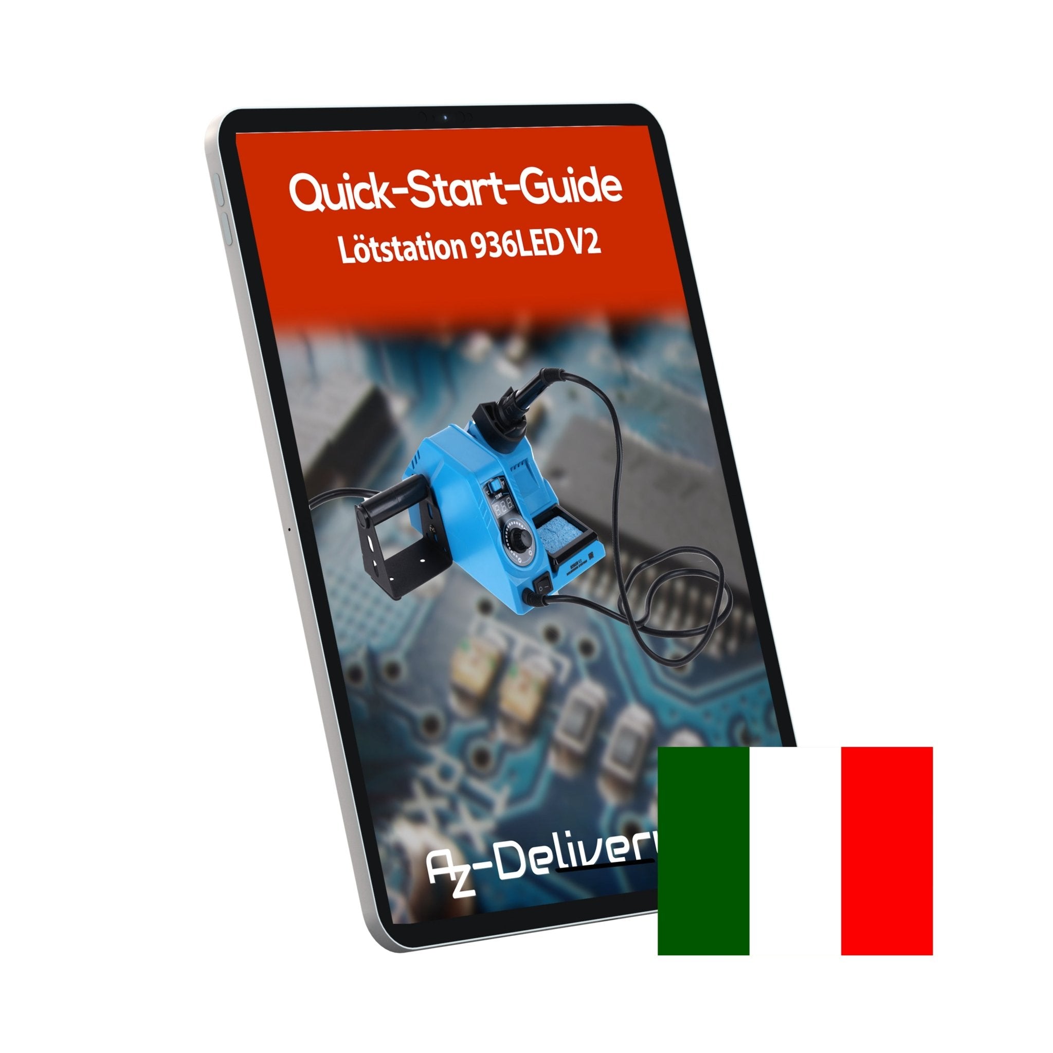 Lötstation 926LED V3 Lötkolben - Kit, 130W, einstellbar 200°C bis 480°C, inklusive steckbarem Lötkolbengriff, Lötständer, Lötspitzenreiniger & hitzebeständigem Reinigungsschwamm - AZ - Delivery