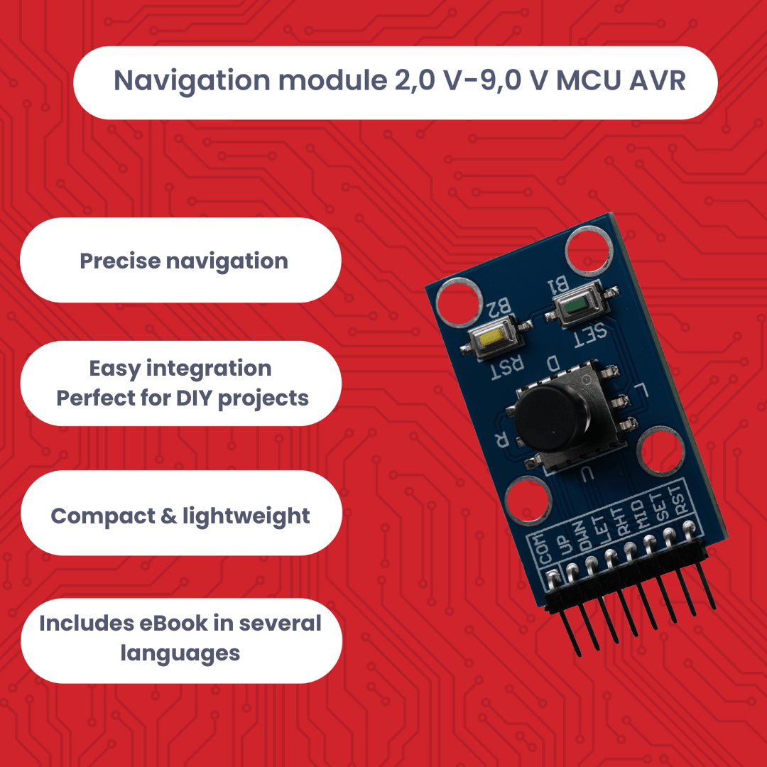 Projekt - /Menü - Navigations Modul mit Joystick und Tastern kompatibel mit Arduino und Raspberry Pi – Digitales Eingabemodul zur Menüsteuerung und Projekt - Navigation - AZ - Delivery