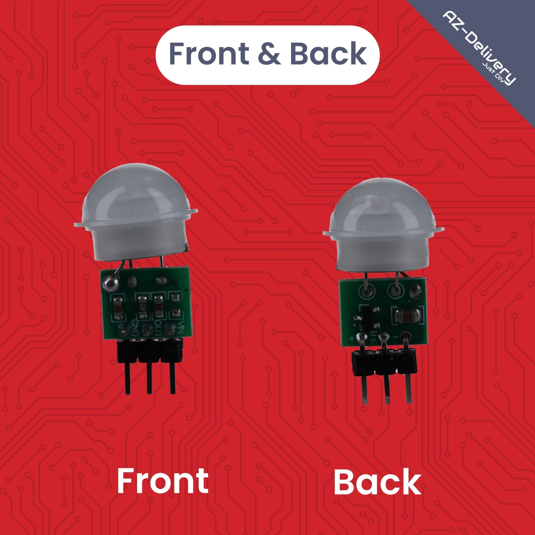 SR312 Mini PIR Bewegungssensor 12V – Infrarot IR Sensor Modul für Arduino, 2,7–12V, 100° Erfassung, 5m Reichweite, kompakter Bewegungsmelder, HC - SR501 Alternative - AZ - Delivery