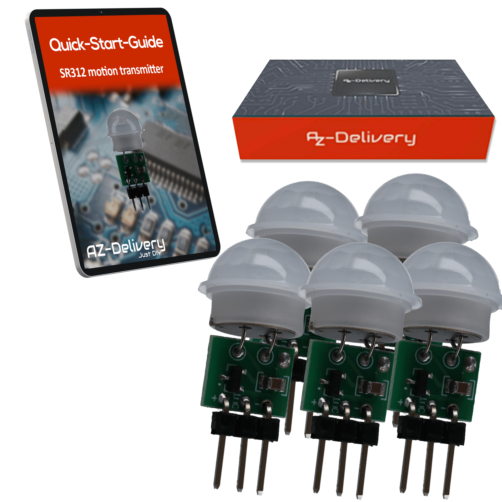 SR312 Mini PIR Bewegungssensor 12V – Infrarot IR Sensor Modul für Arduino, 2,7–12V, 100° Erfassung, 5m Reichweite, kompakter Bewegungsmelder, HC - SR501 Alternative - AZ - Delivery