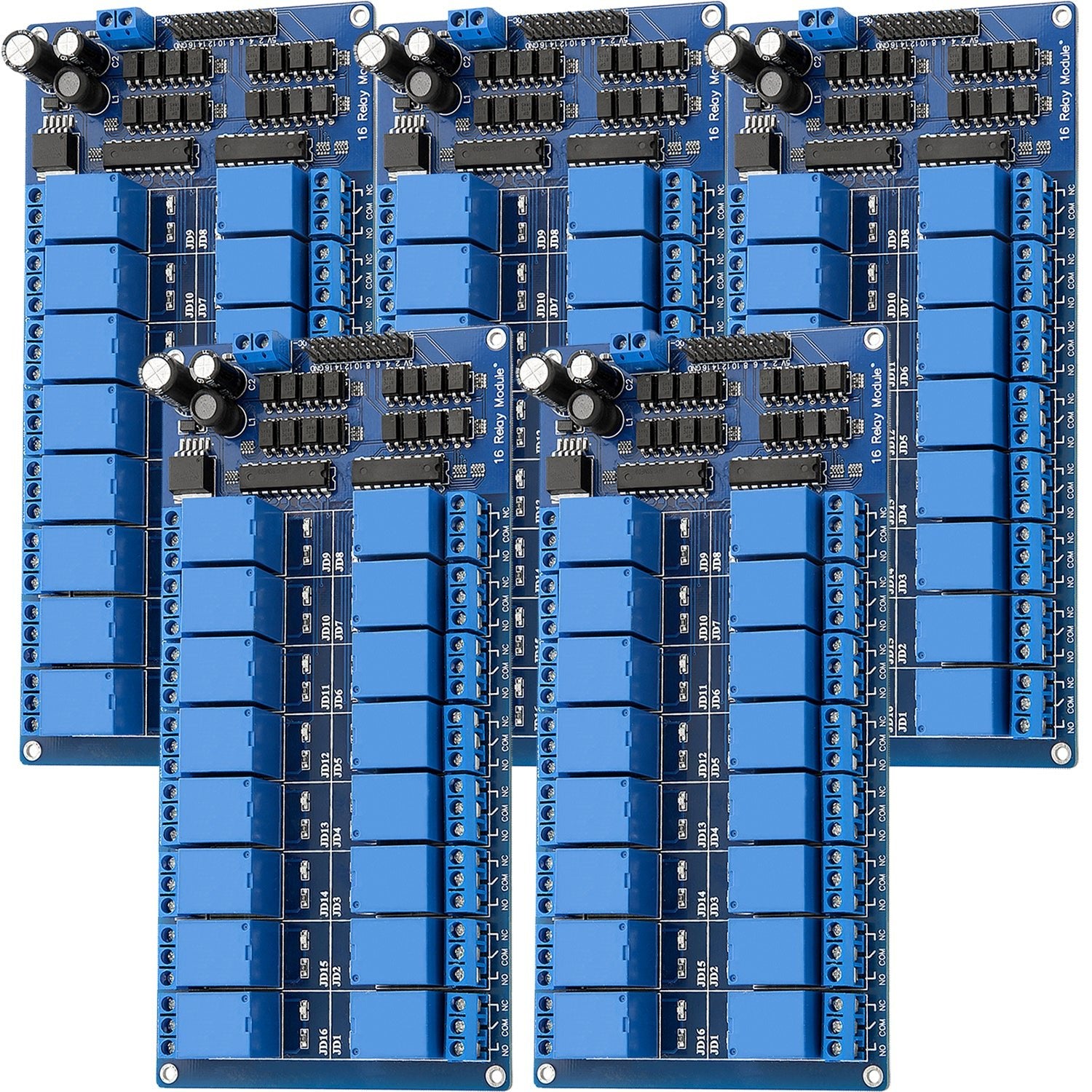 16-Relais Modul 12V mit Optokoppler Low-Level-Trigger kompatibel mit Arduino und Raspberry Pi