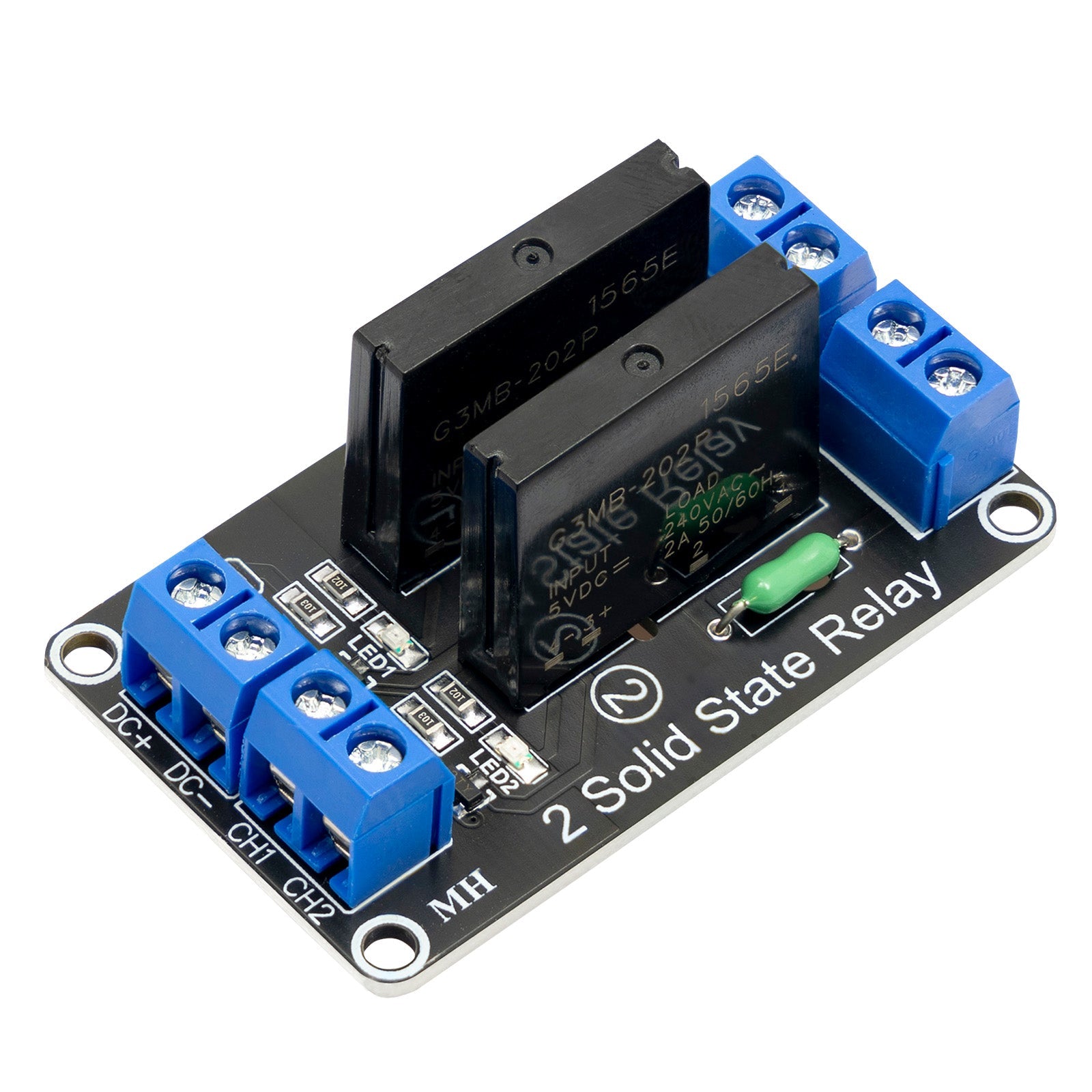 2 canaux Solid State Relais 5V DC Low Level Trigger Power Switch compatible avec Arduino et Raspberry Pi