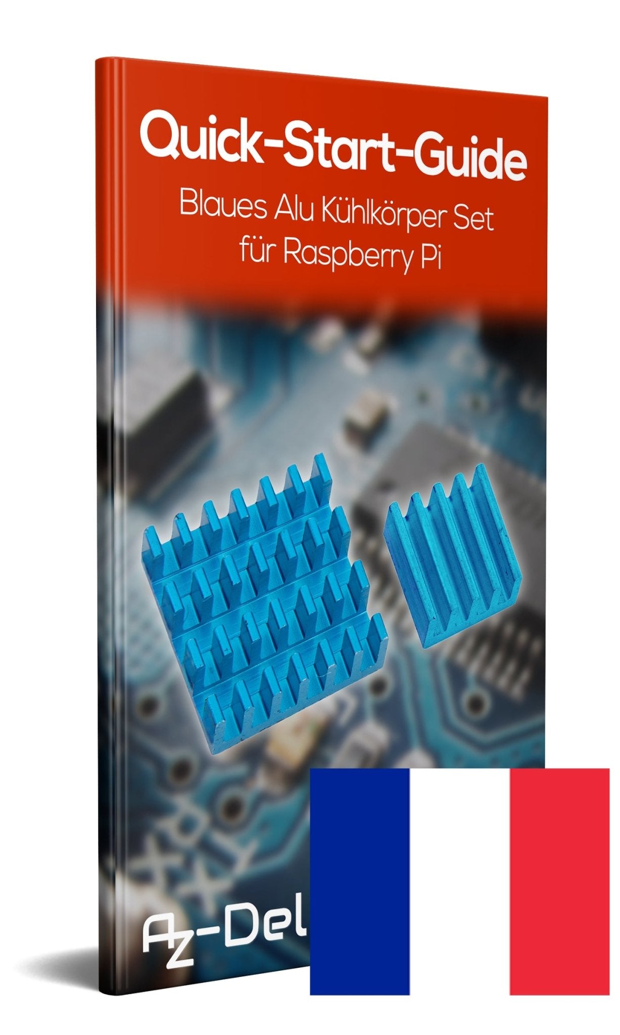 2er Set blaue Alu Kühlkörper passiv für Raspberry Pi 3 mit wärmeleitender Spezialklebefolie
