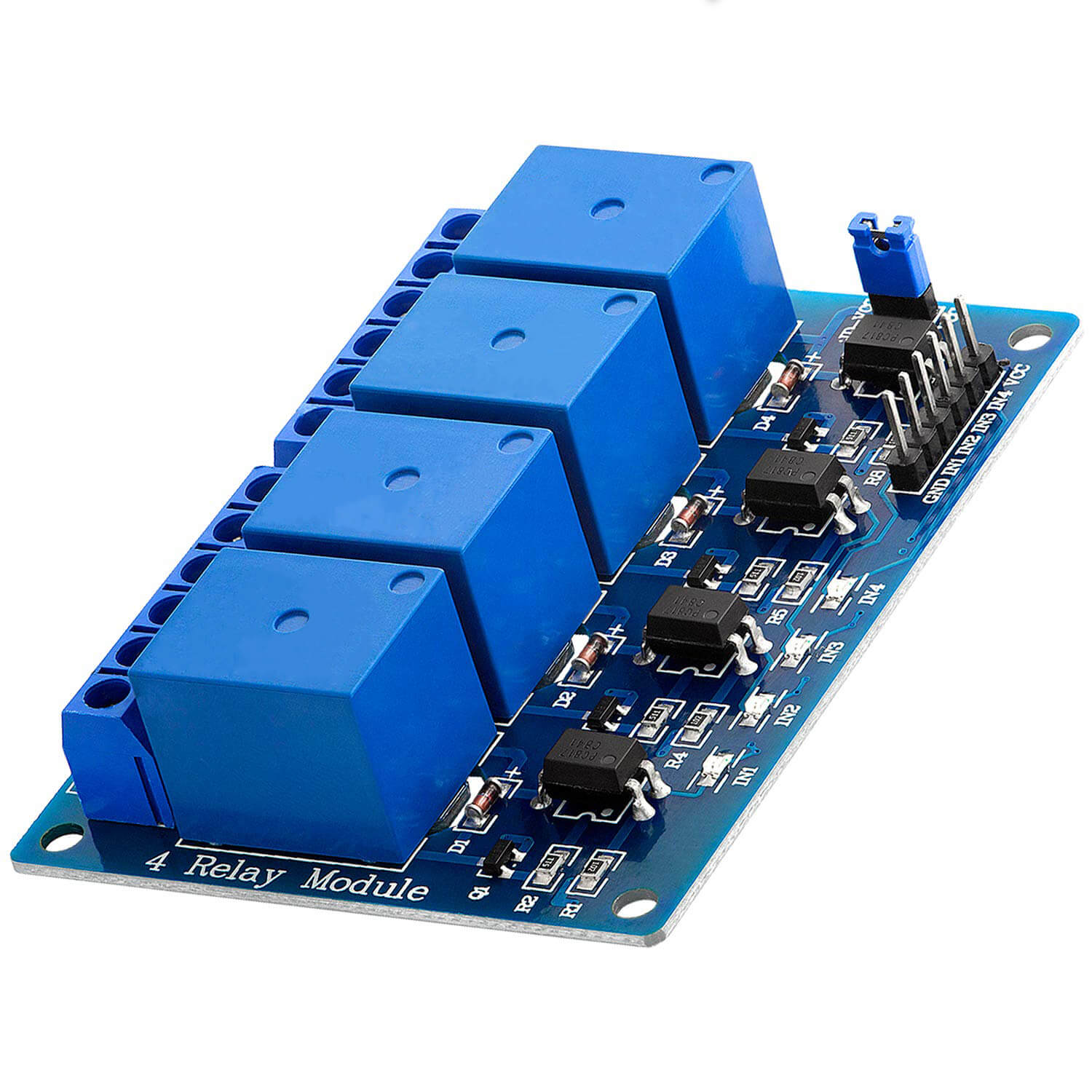4-Relais Modul 5V mit Optokoppler Low-Level-Trigger kompatibel mit Arduino and Raspberry Pi