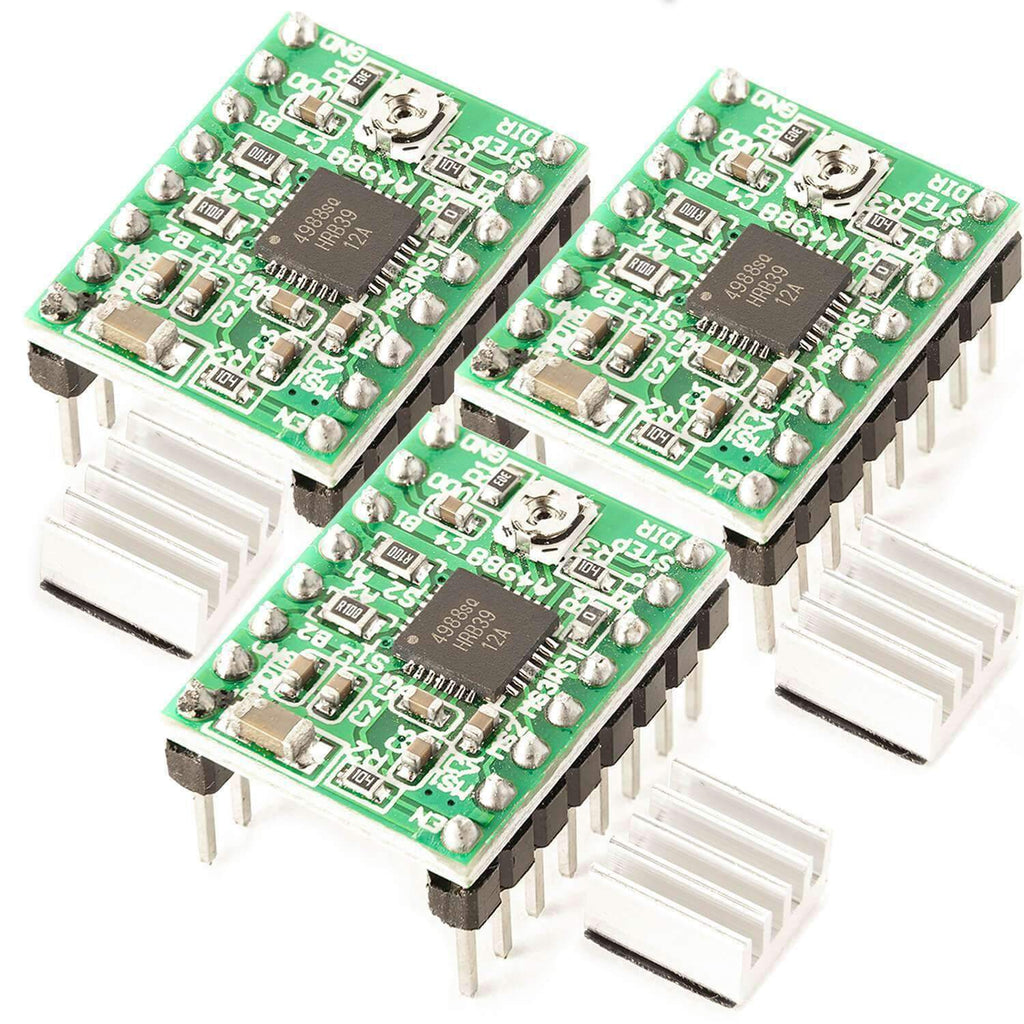 TEQStone A4988 Schrittmotor Treiber 5er Pack mit Kühlkörper Stepper TEQStone A4988 Schrittmotor Treiber 5er Pack mit Kühlkörper Stepper