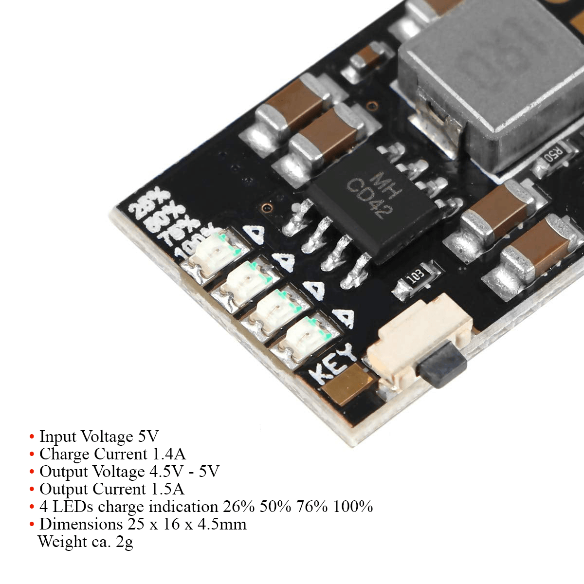Akku-Ladeplatine integriertes Modul DIY PCB Board 2A 5V