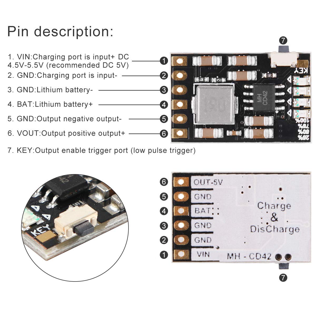 Akku-Ladeplatine integriertes Modul DIY PCB Board 5V (6 Stück) - AZ-Delivery
