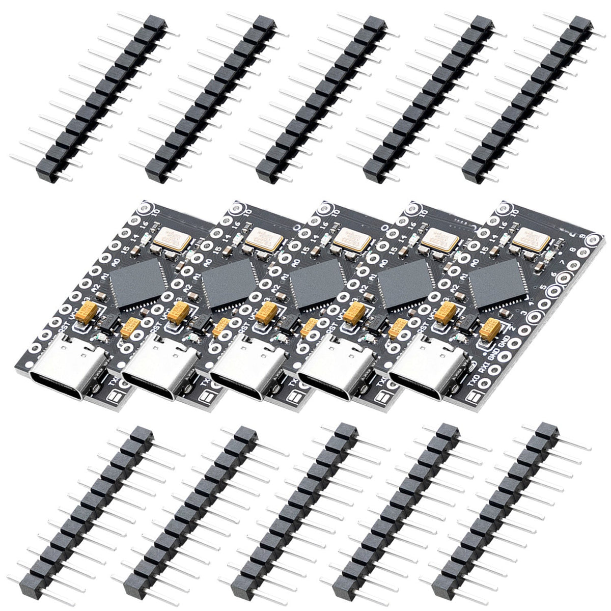 Pro Micro ATmega32U4 Microcontroller Board for Arduino IDE Leonardo Bootloader, Pre-Soldered Headers, 16MHz Clock Speed, 32KB Flash Memory, 24 I/O Pins (2PCS Pro Micro ATmega32U4 Microcontroller Board for Arduino IDE Leonardo Bootloader, Pre-Soldered Headers, 16MHz Clock Speed, 32KB Flash Memory, 24 I/O Pins (2PCS