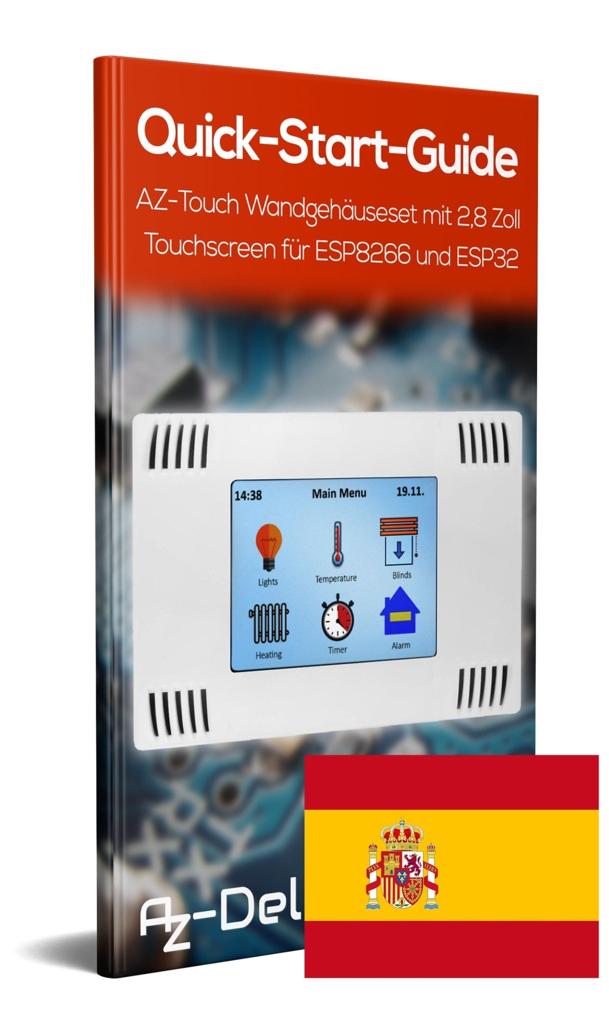 AZ-Touch MOD Wandgehäuseset mit 2,8 Zoll Touchscreen für ESP8266 und ESP32 - AZ-Delivery