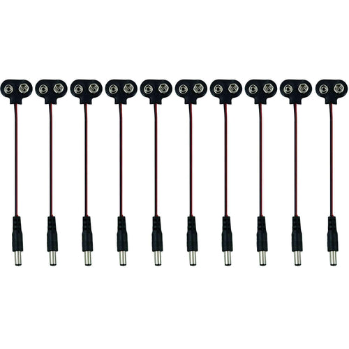 Lot De 50 Connecteurs Snap-on Pour Pile 9V (type T Clip) Avec Câble Et Fil Noir - Neuf Sous Blister