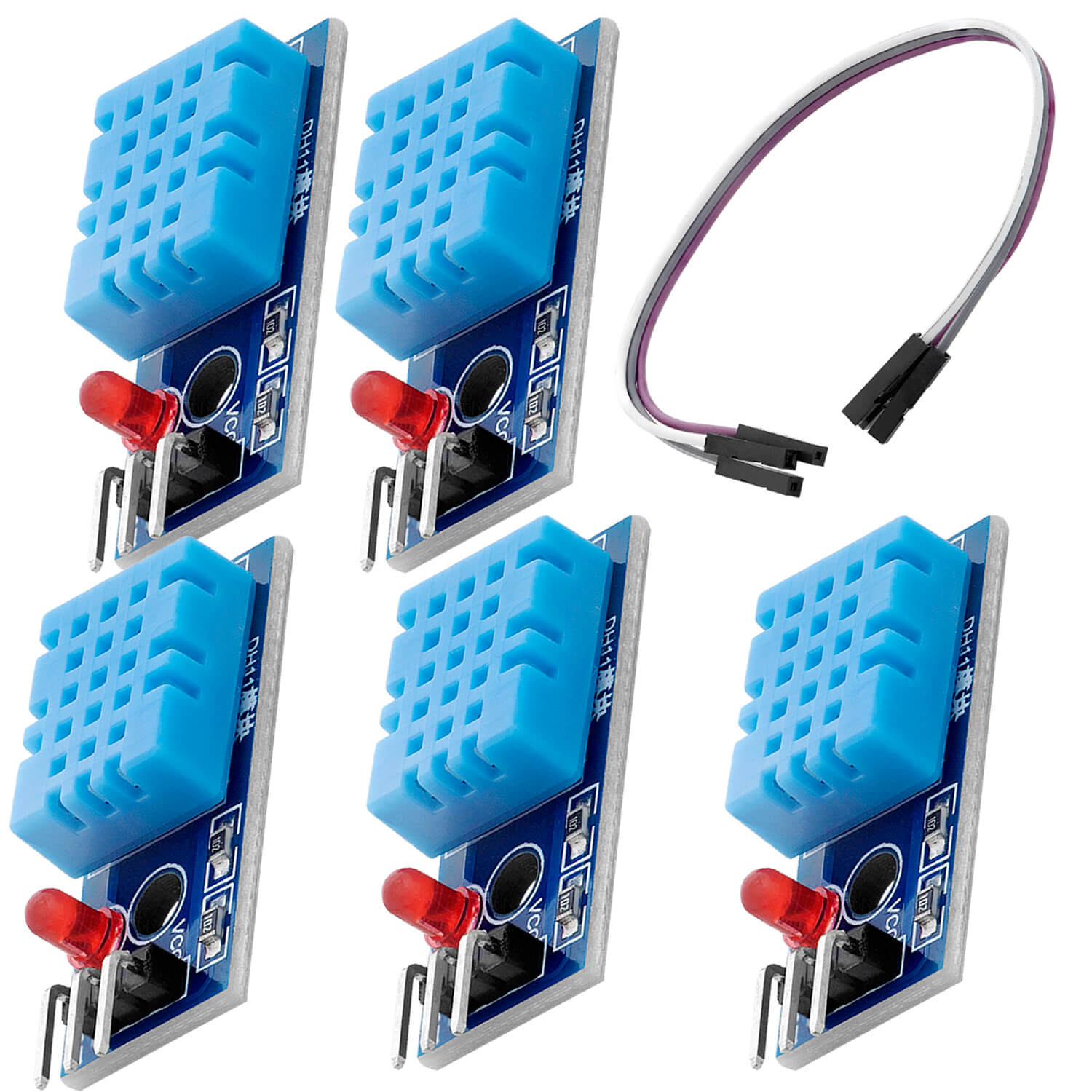BOJACK DHT11 Temperature Humidity Sensor Module Digital Temperature  Humidity Sensor 3.3V-5V with Wires for Arduino Raspberry Pi 2 3 (Pack of  2Pcs)