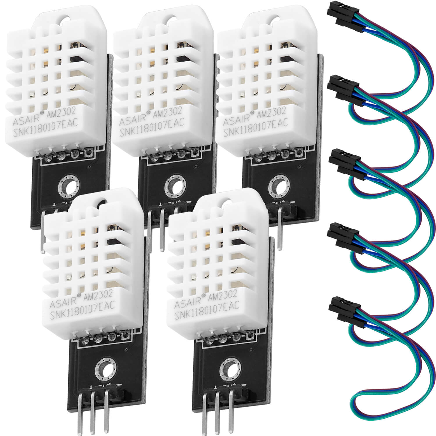 DHT22 AM2302 Temperatursensor und Luftfeuchtigkeitssensor mit Platine und Kabel kompatibel mit Arduino und Raspberry Pi - AZ-Delivery
