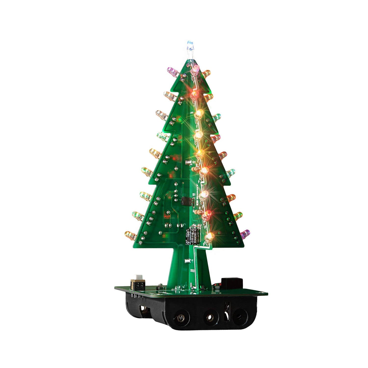 DIY LED Weihnachtsbaum Kit zum Löten mit bunt blinkenden Lichtern