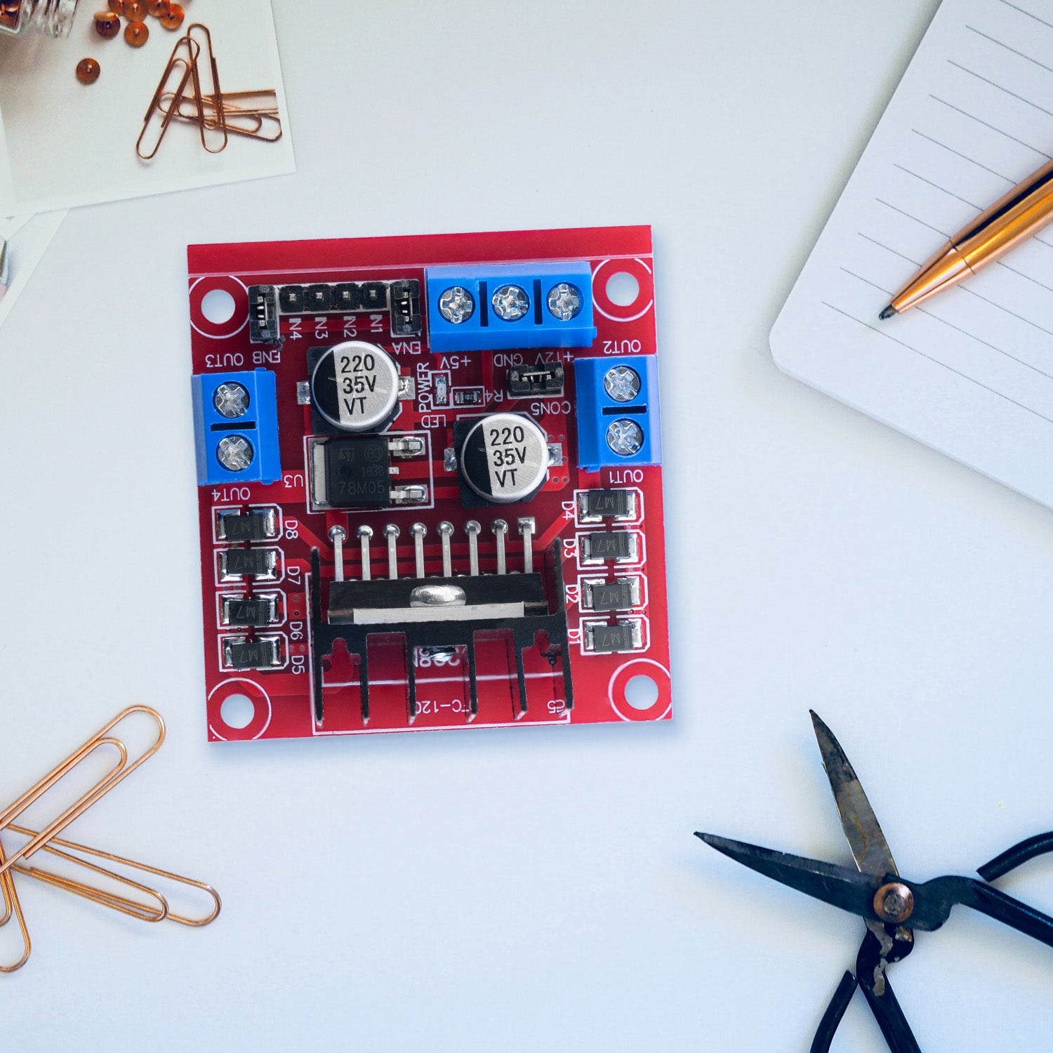 Youmile L298N DC Motor Driver Board Set - 5 Stuks Dubbele H-Brug Controller Voor Arduino En Stappenmotoren