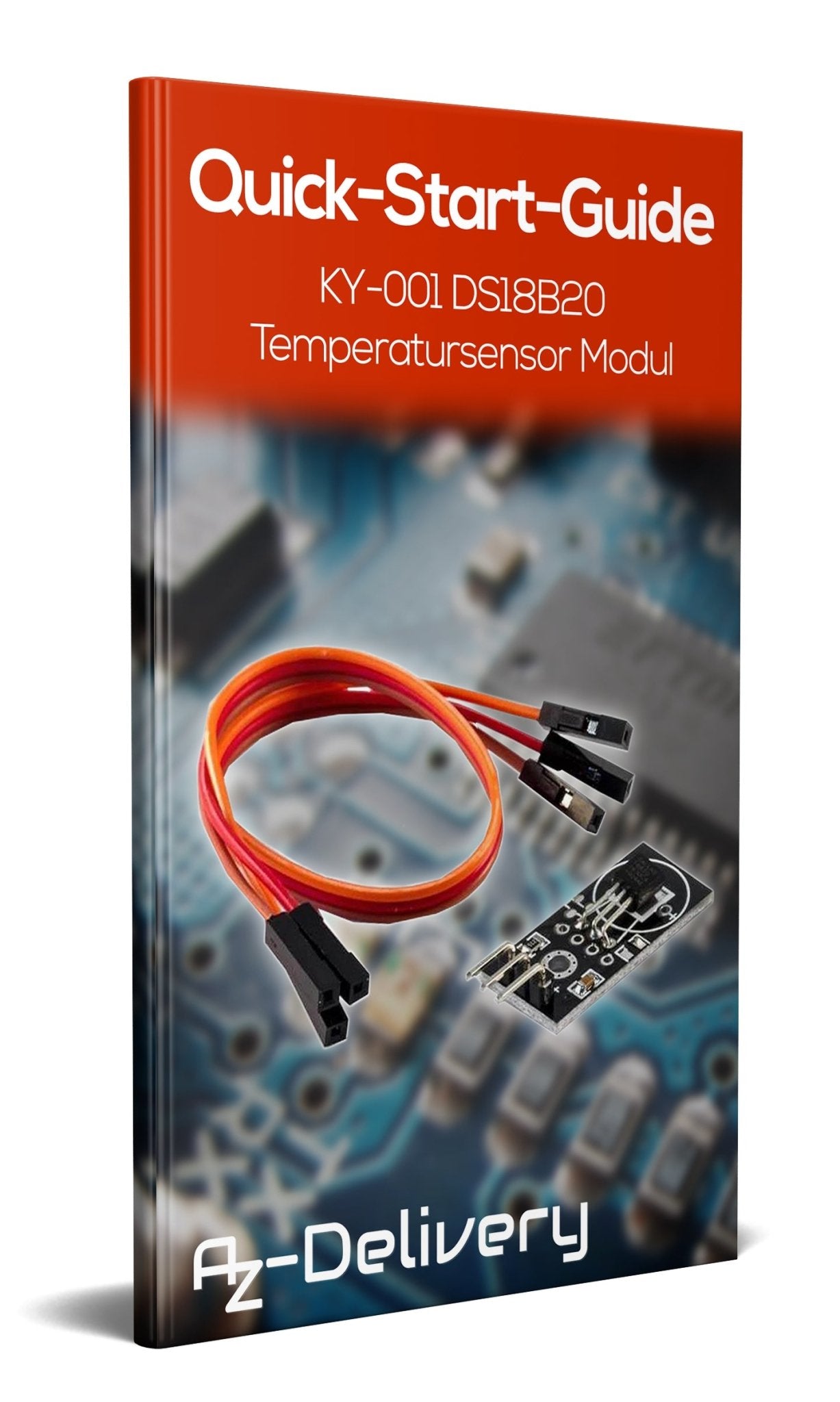 DS18B20 Breakout Modul mit Platine, Jumper Wire Kabel Temperatursensor Temperaturfühler - AZ-Delivery