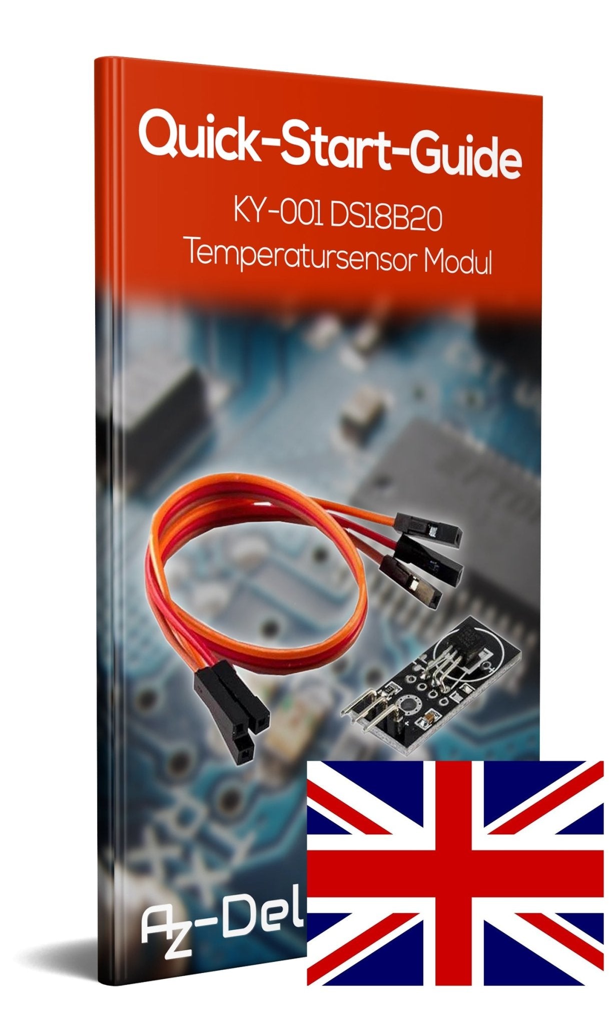 DS18B20 Breakout Modul mit Platine, Jumper Wire Kabel Temperatursensor Temperaturfühler - AZ-Delivery