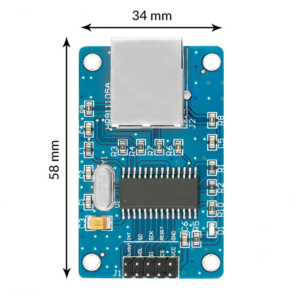 ENC28J60 Netzwerkcontroller-Modul – Für 16-Bit Relaisplatine, Smart Home, DIY