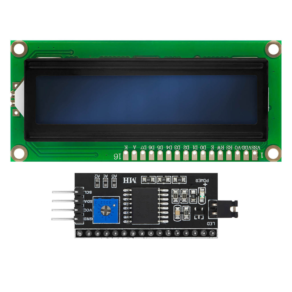 HD44780 1602 LCD module Display Bundle with I2C interface 2x16 ...