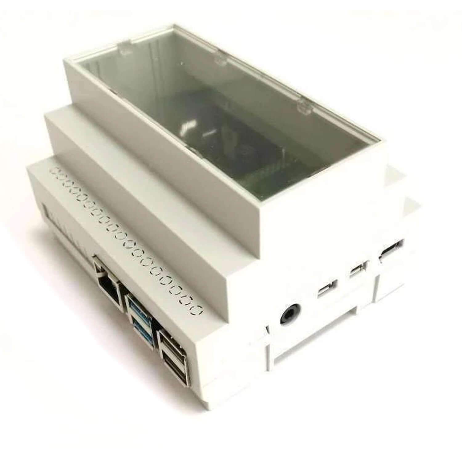 GeeekPi Boîtier pour Raspberry Pi 4 sur Rail DIN - Boîtier modulaire pour  Panneaux électriques,Raspberry Pi 4 Boîtier avec Ventilateur, Raspberry Pi