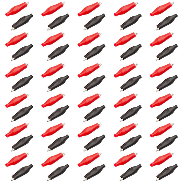 10x Kroko-Klemmen mit Griff isoliert 55mm rot schwarz Abgreif-Stecker 10x Kroko-Klemmen mit Griff isoliert 55mm rot schwarz Abgreif-Stecker